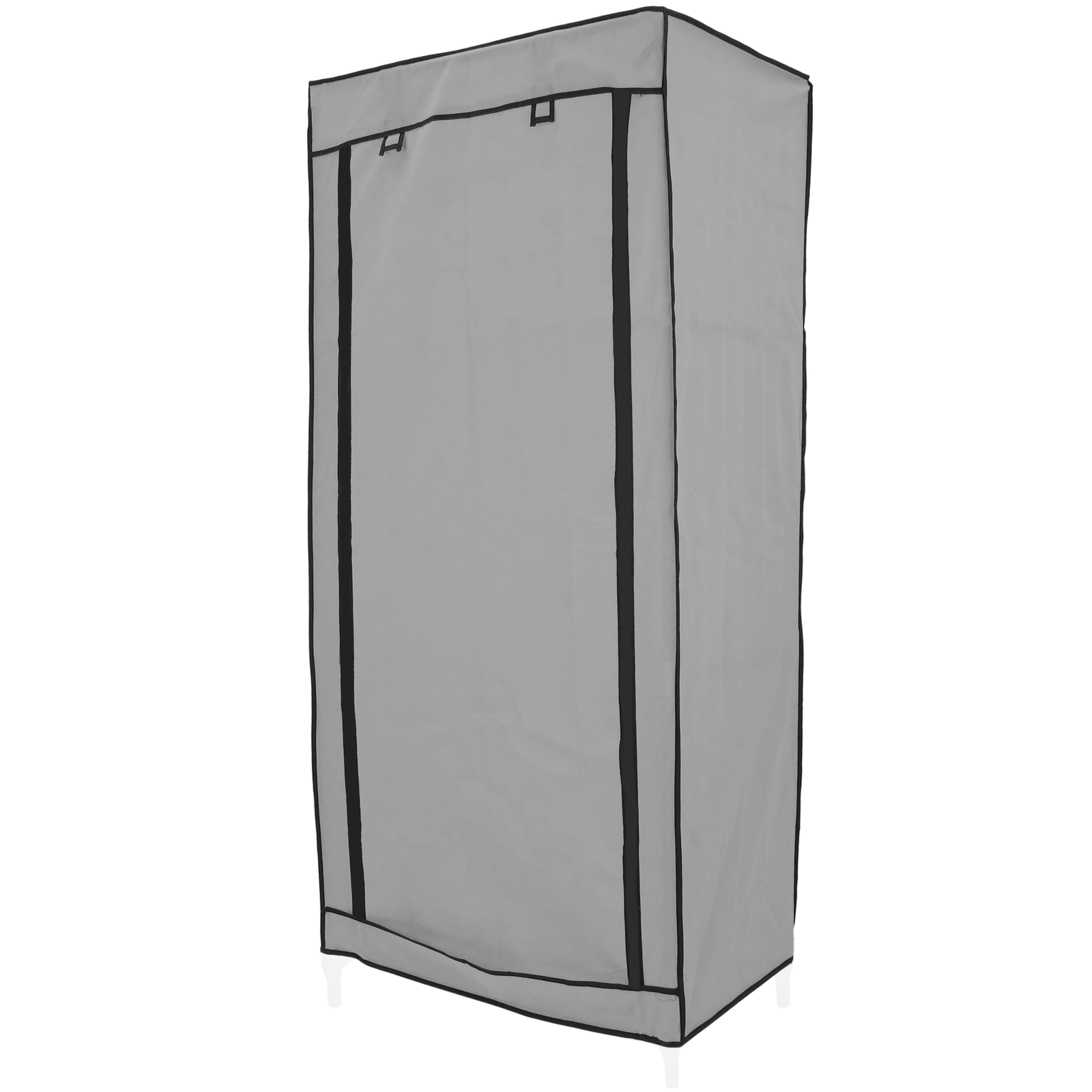Fabric wardrobe for clothes storage and organiser 70 x 45 x 155 cm gray  with roll-up door - Cablematic