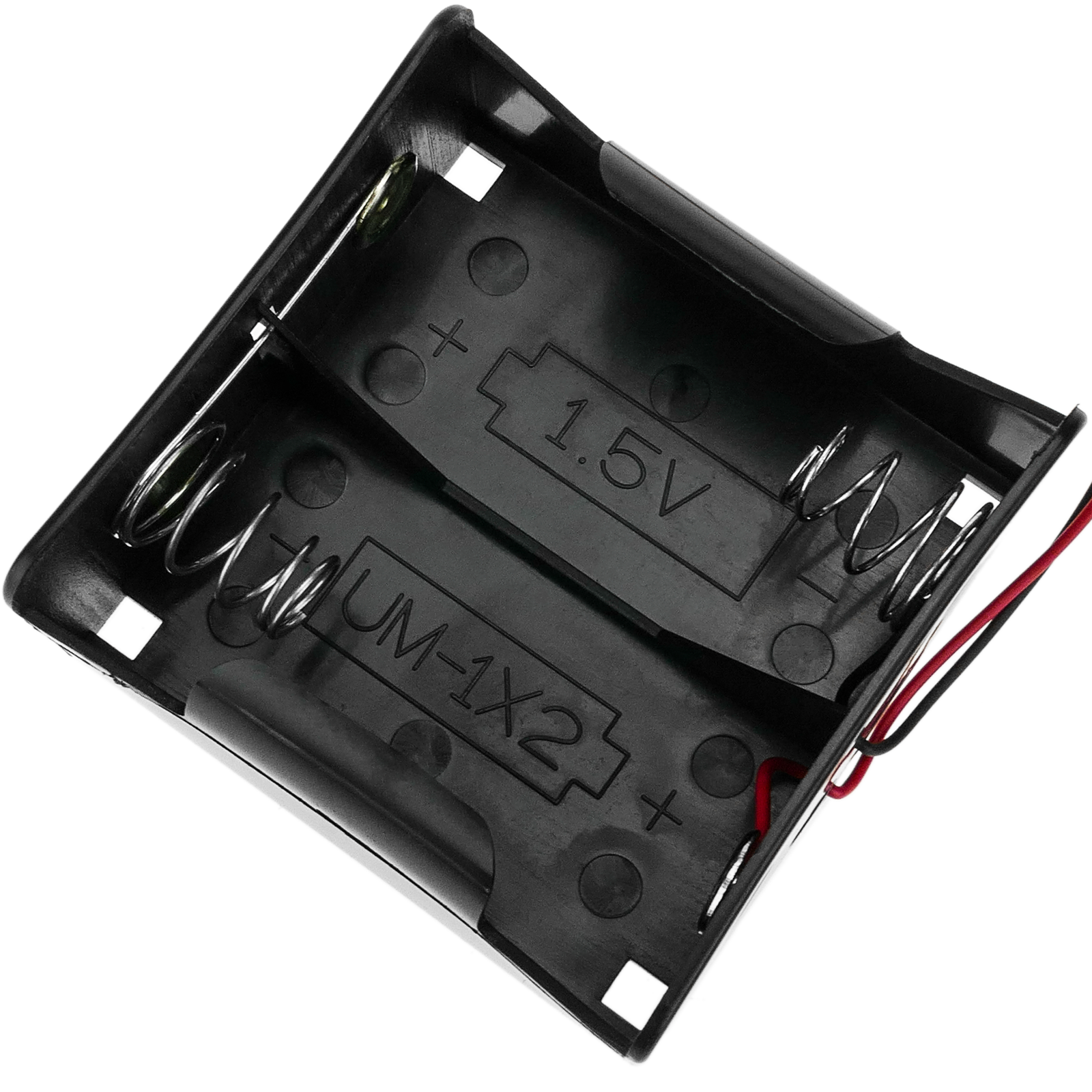 Portapilas plano para 4 pilas LR6 AA 1.5V - Cablematic