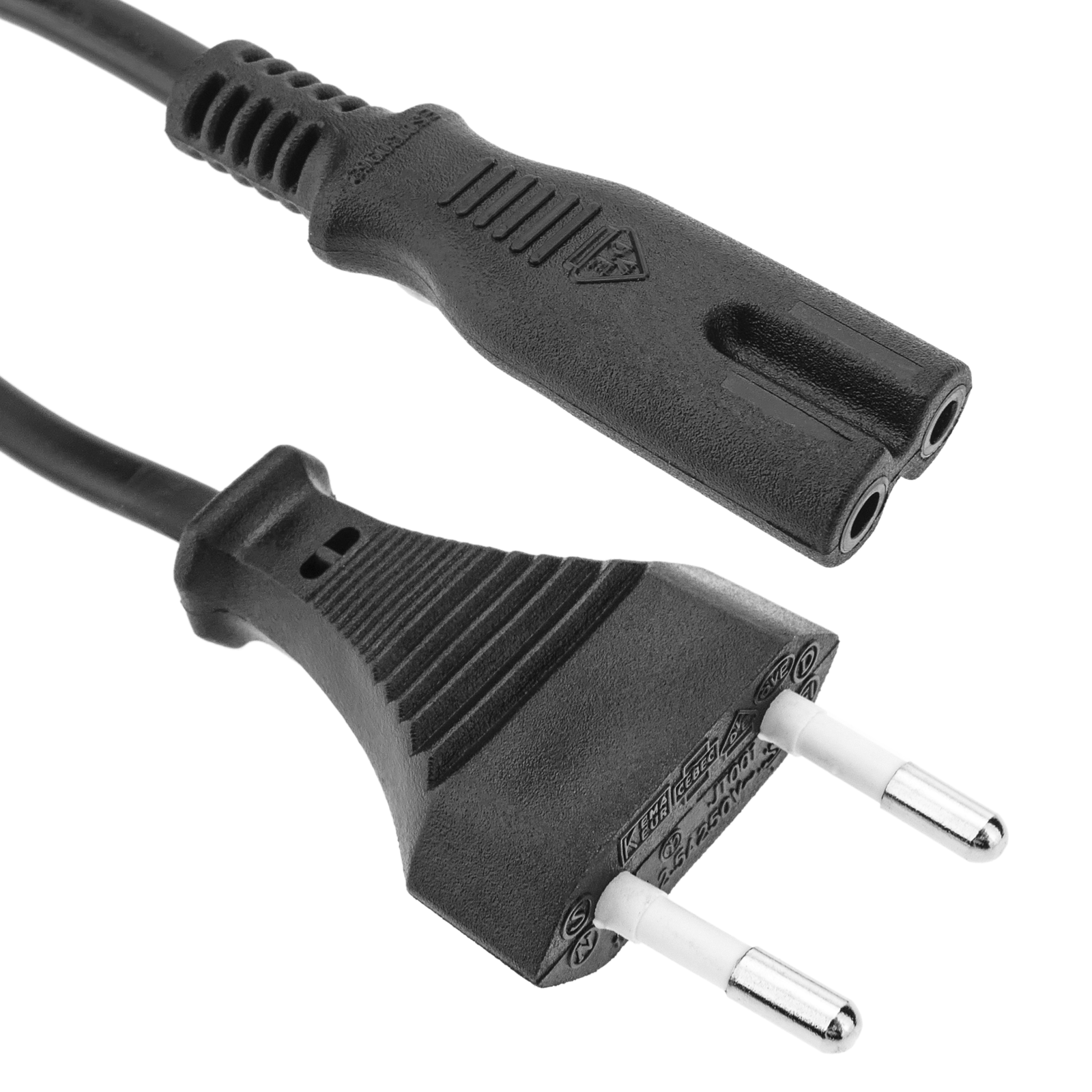 Stromkabel IEC 320 EN 60320 C7 - Cable de Red (Conector Macho, 10 m), Color  Negro 1 Pieza
