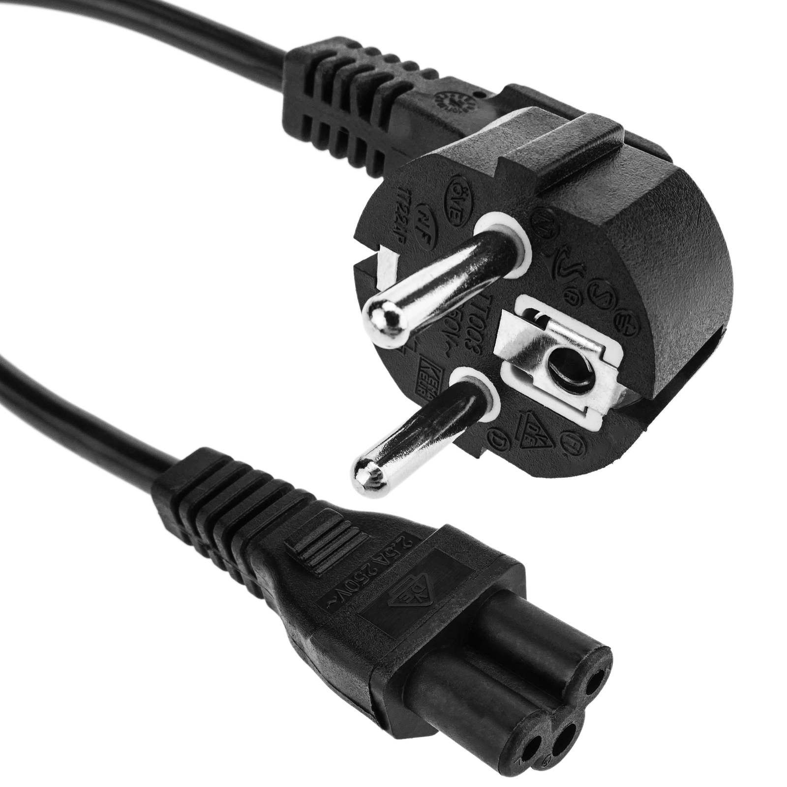 StarTech.com Cable de 1m de Alimentación para Portátiles, Enchufe UE a C5,  2,5A 250V, 18AWG, Cable de Repuesto para Cargador, Cable Hoja de Trébol  Mickey Mouse, Cable para Europa, UL