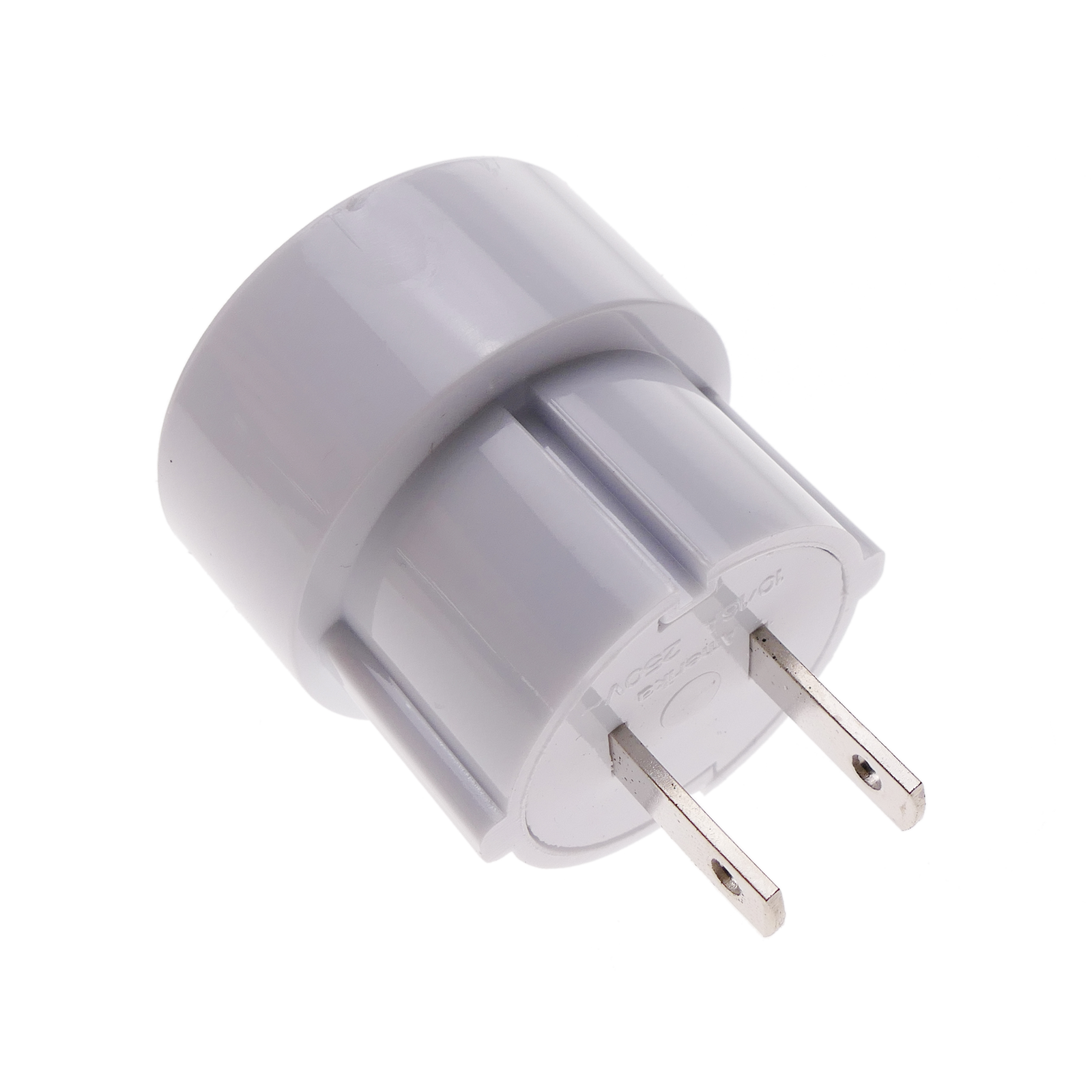 Adaptador enchufe normal a clavija plana blanco 6A 250V Max 1300W