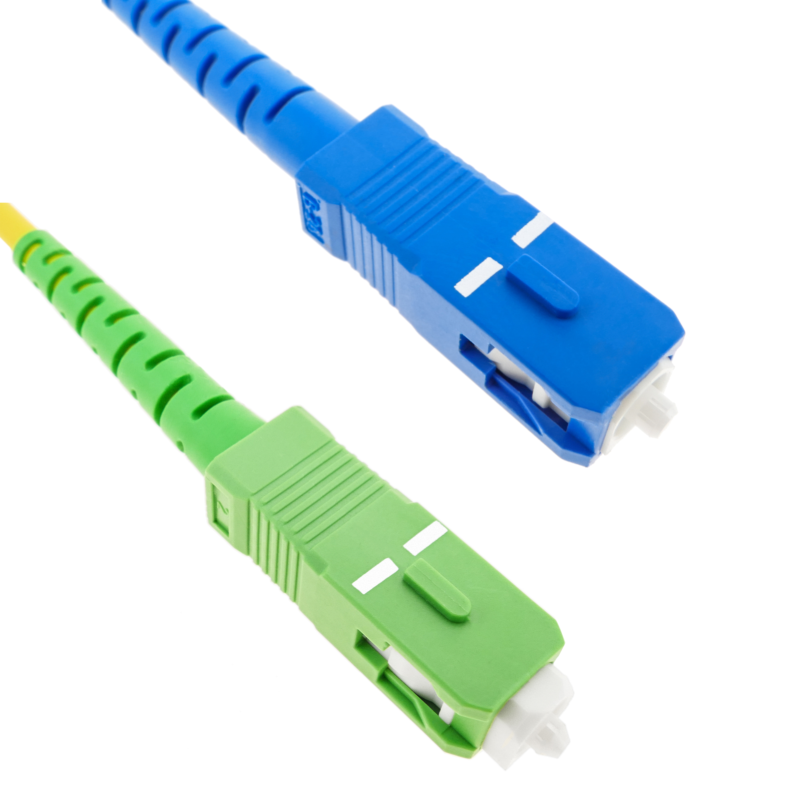 BeMatik Cable de Fibra óptica SC/APC a SC/APC monomodo simplex 9/125 de 2 m OS2 Blanco