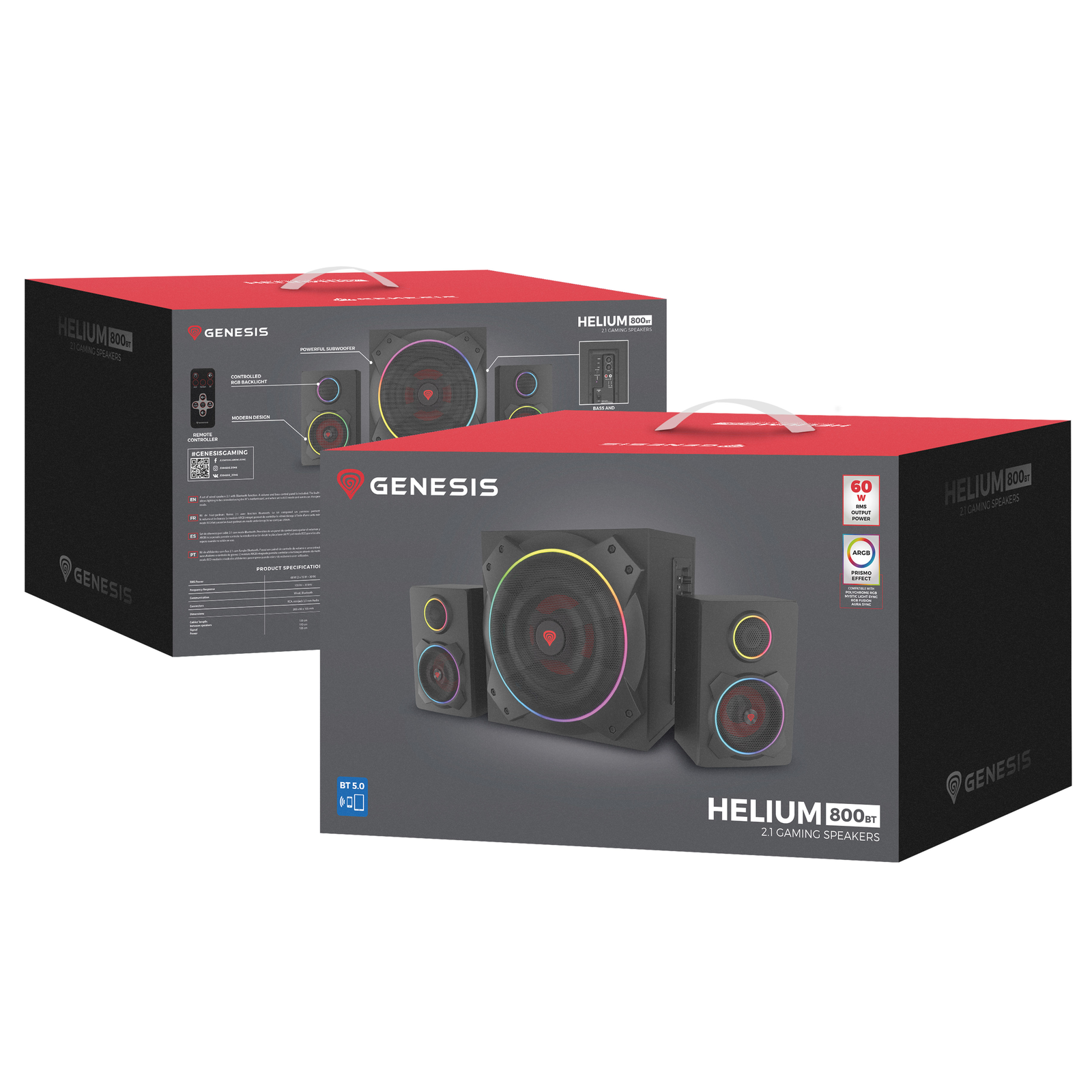 Genesis Helium 300BT Altavoces Gaming Bluetooth 2.0 ARGB