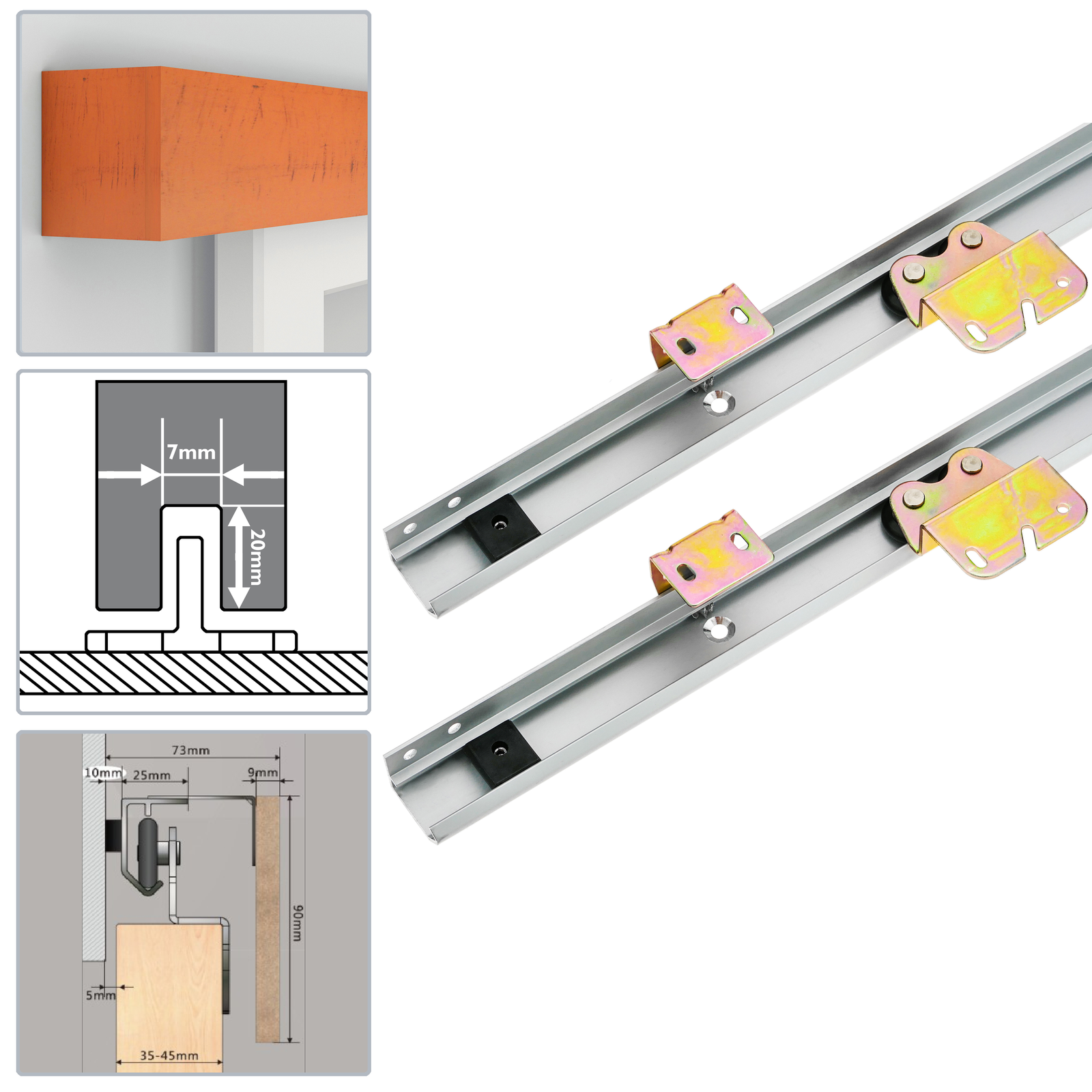 Profilé Aluminium LED Rainure Encastrable - Ruban LED 10mm (Aluminium Brut  - Profilé 1 Mètre)