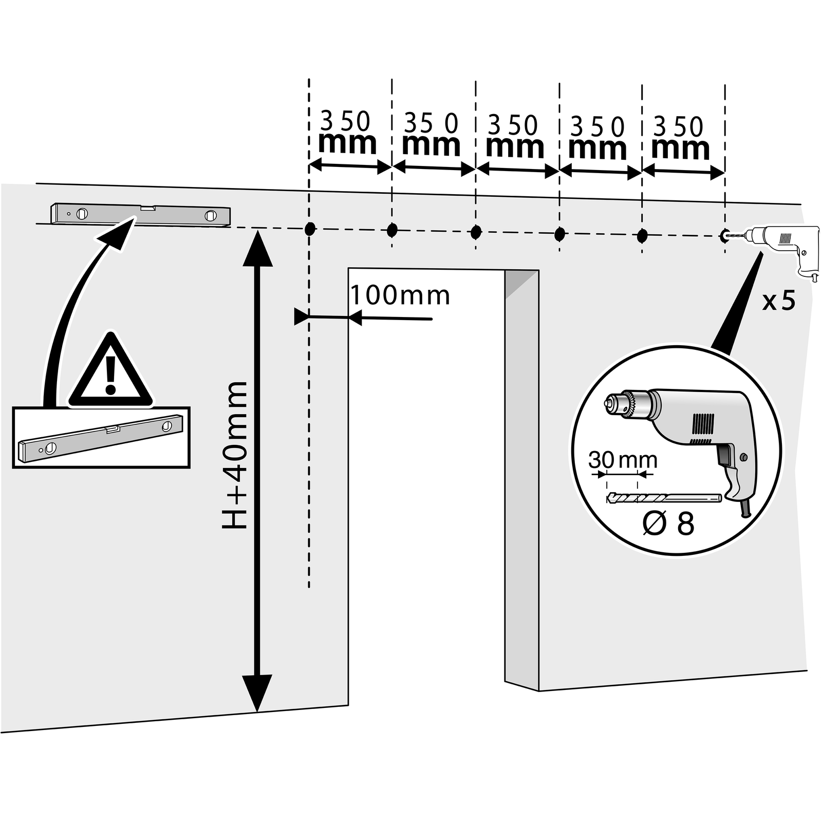 PrimeMatik - Binario per porta scorrevole in colore acciaio sfumato 2m  fissazione superiore