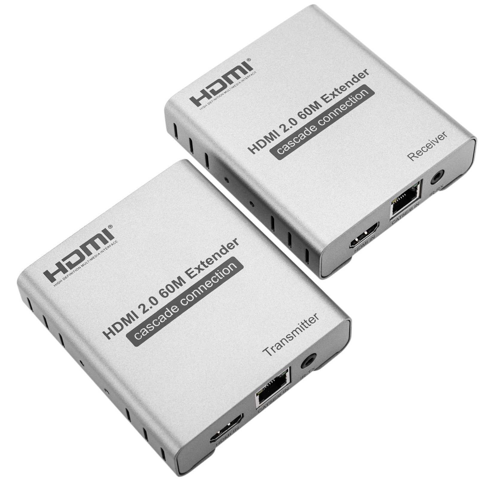 HDMI to RJ45 Network HDMI Repeater, 2 PCS HDMI Extender Transmitter and  Receiver Network RJ45 Over Cat 5e / 6 1080p with Built-in Thunder  Protection