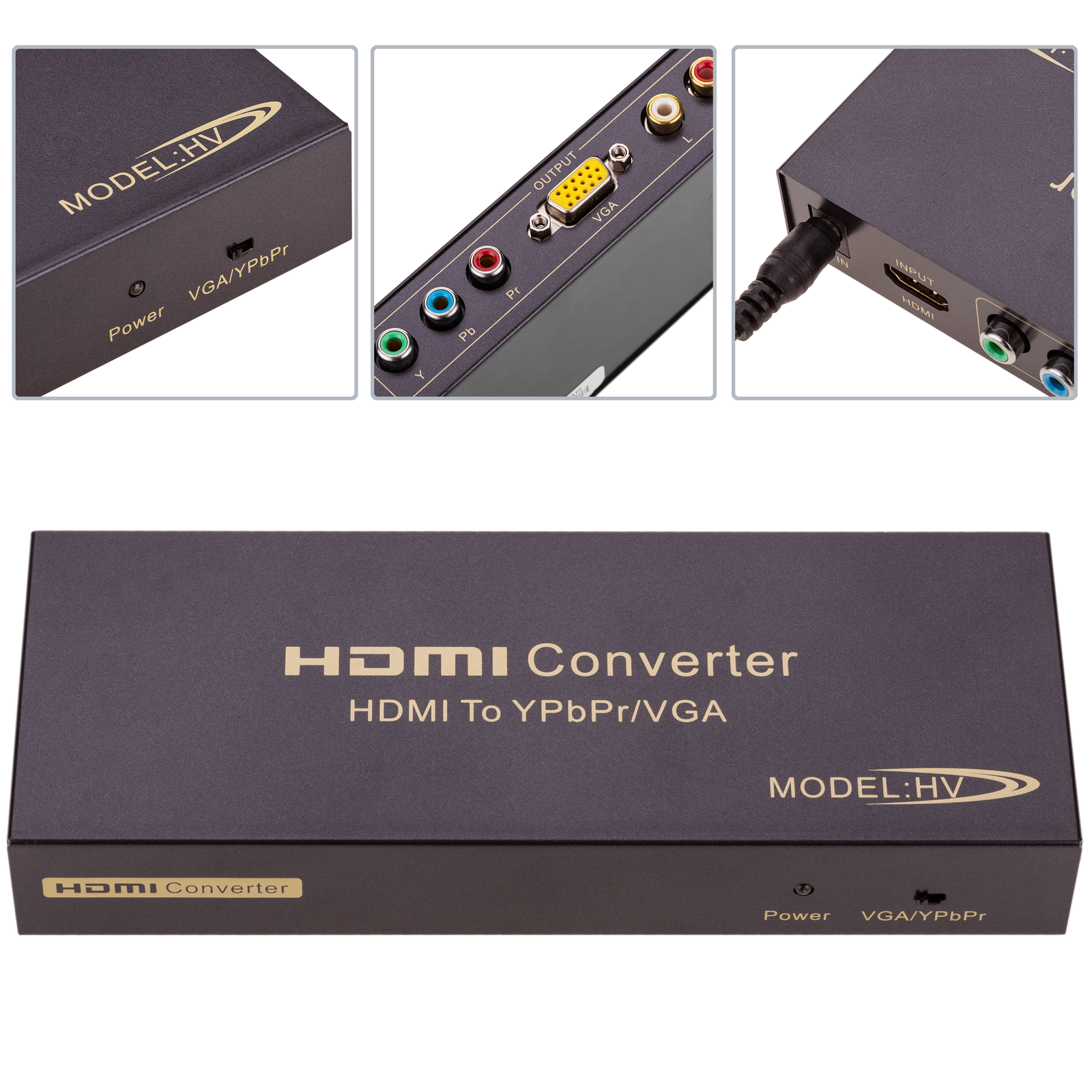 L Vidéo Audio Adaptateur Converter V1.3 Supporte HDMI 1080P @ 60Hz 2 Canaux LPCM 3D HD FHD UHD HDTV Lecteur PSV HD3D Wii XBOX Portta HDMI vers YPbPr Component Convertisseur HDMI vers RGB R 