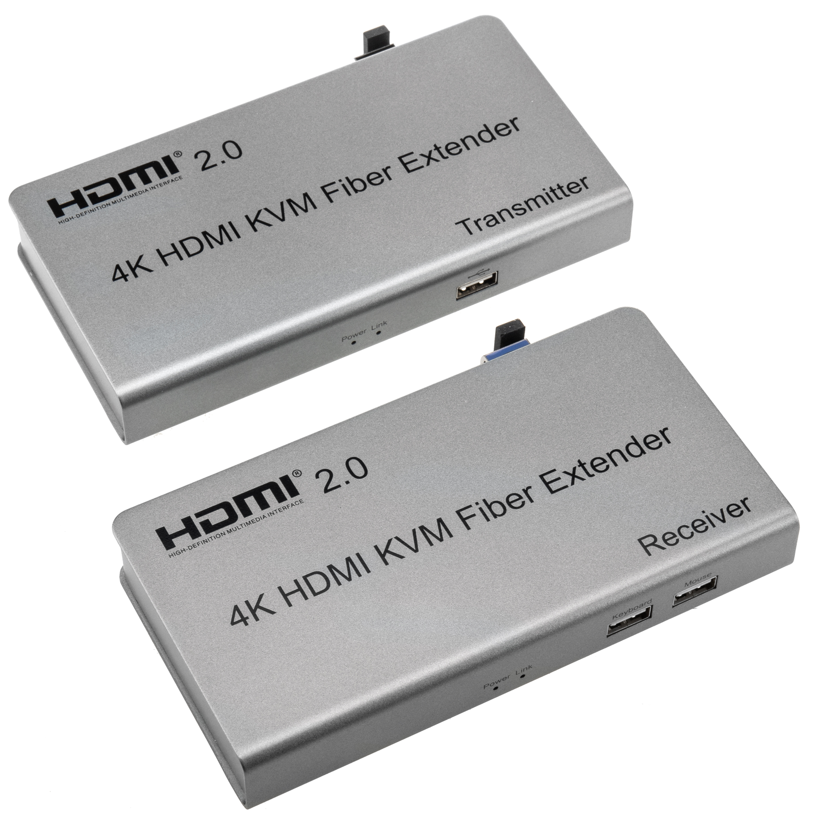 4K HDMI 2.0 Extender KVM USB through fiber optics LC 10 Km sender and  receiver Cablematic