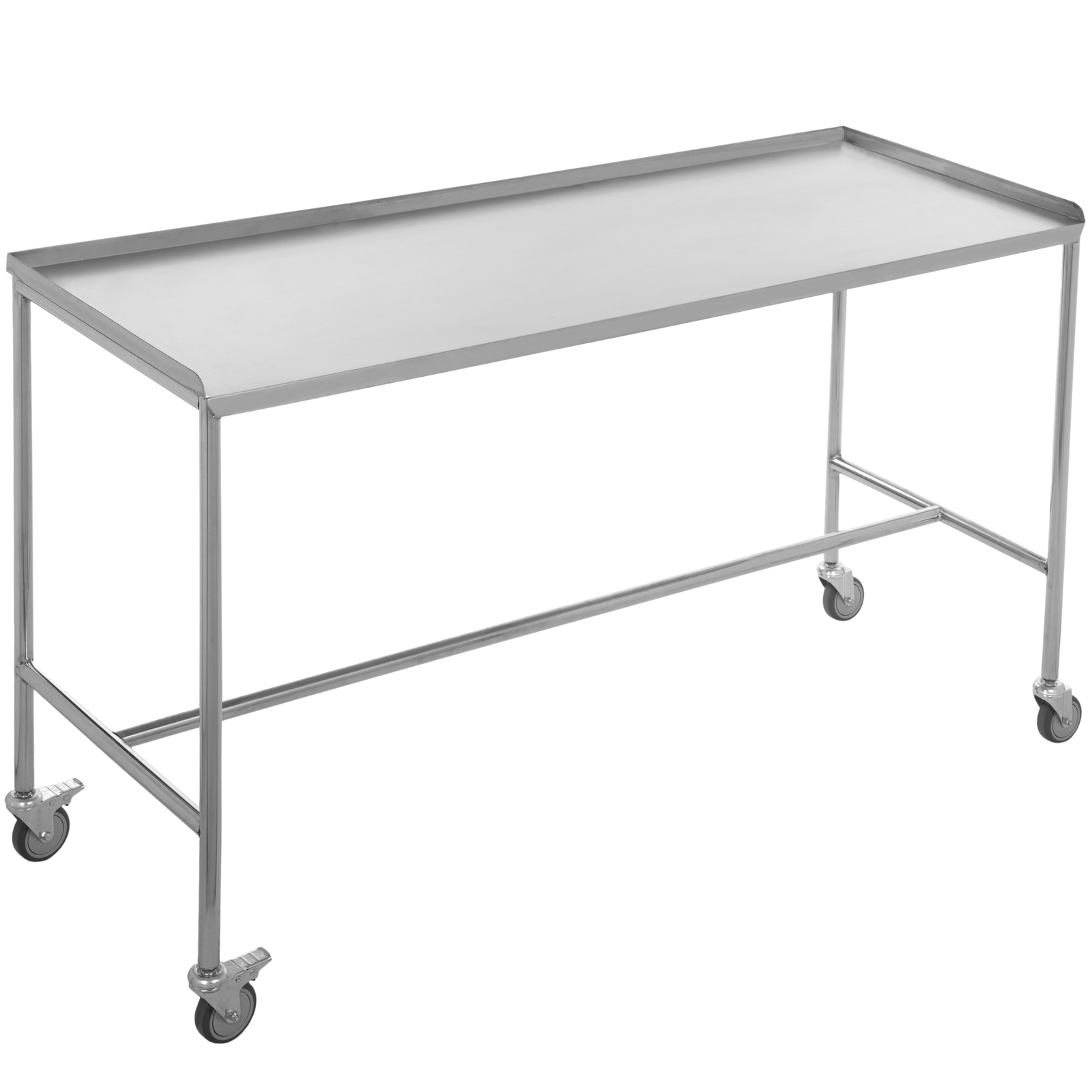 Rectangular table for surgical instruments in stainless steel 140 x 50 x 84  - Cablematic