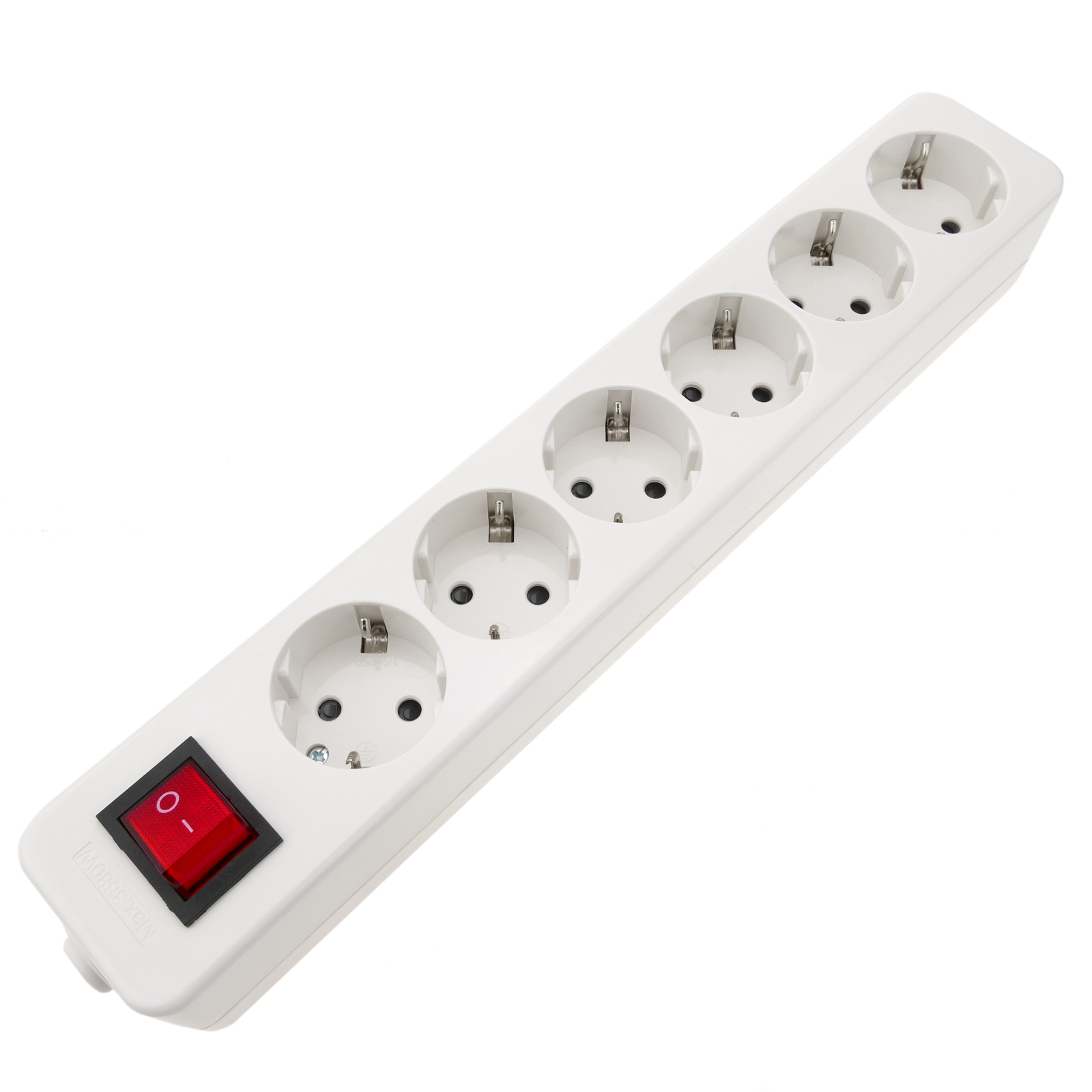 Regleta de enchufes 6 schuko 250 V y dos puertos USB blanca con interruptor  - Cablematic