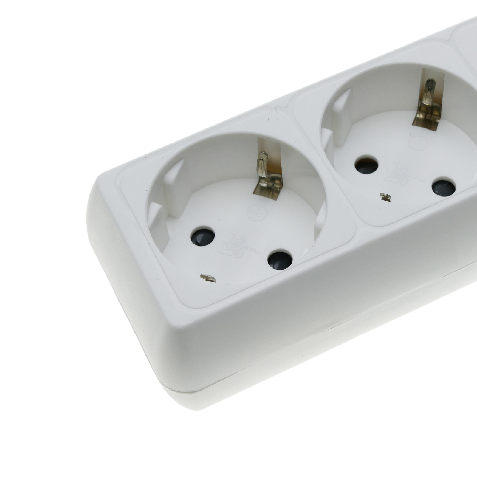 CableMarkt - Regleta de 4 enchufes schuko blanco con interruptor individual