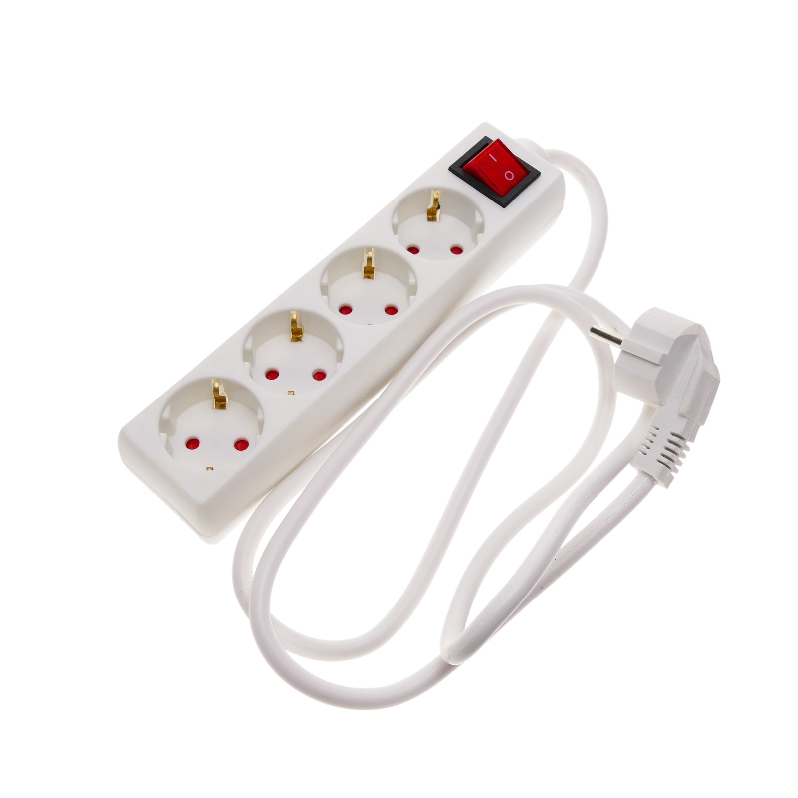 Regleta de 4 enchufes schuko con interruptor individual sin cable -  Cablematic