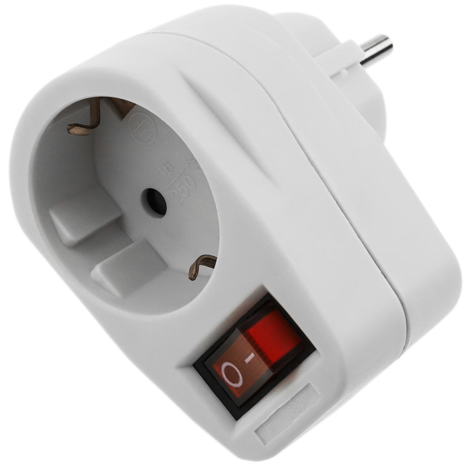 Multiplicador adaptador de clavija enchufe schuko triple blanco - Cablematic