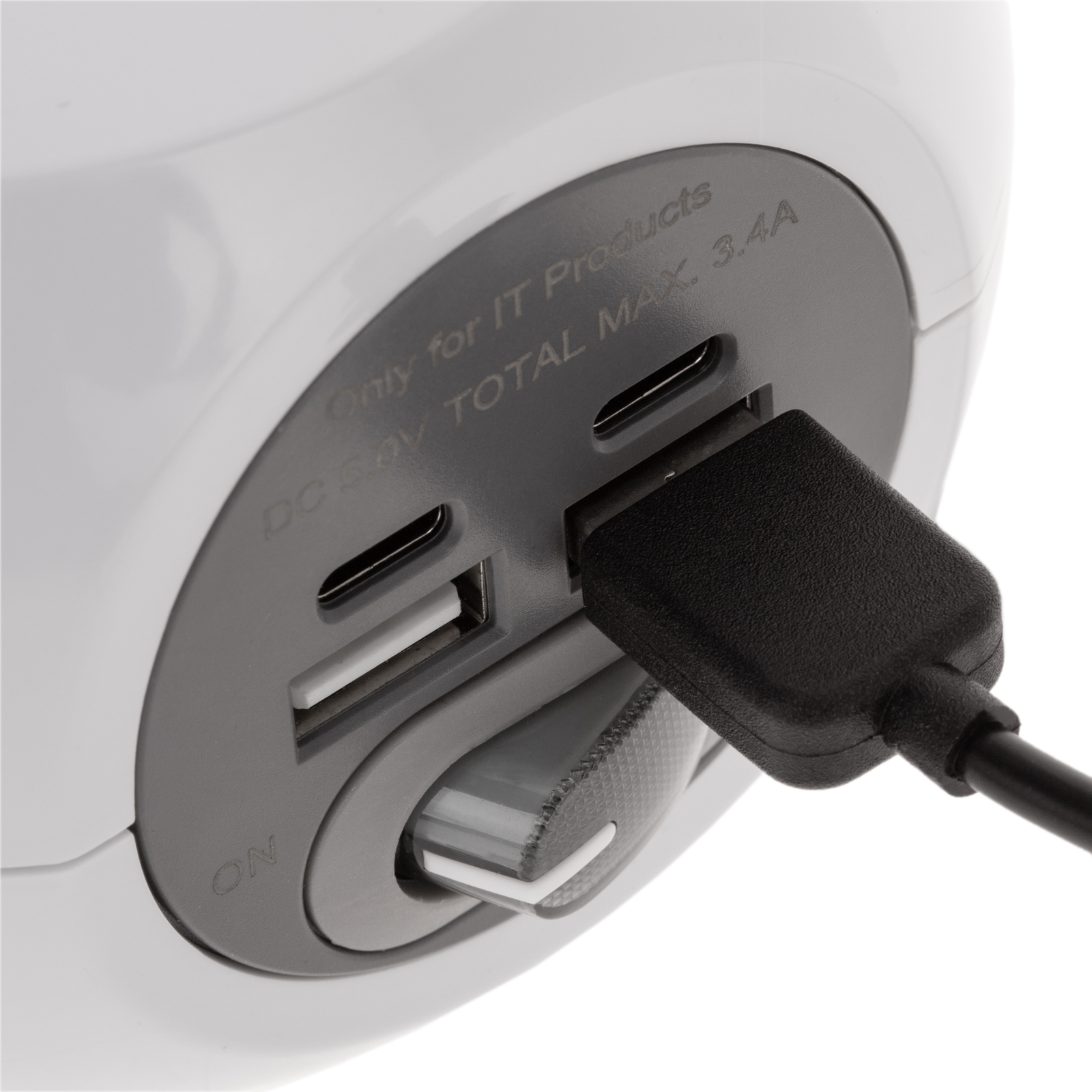 Base de 3 enchufes schuko con 2 puertos USB y 2 USB-C tipo cubo blanco -  Hiper Electrón