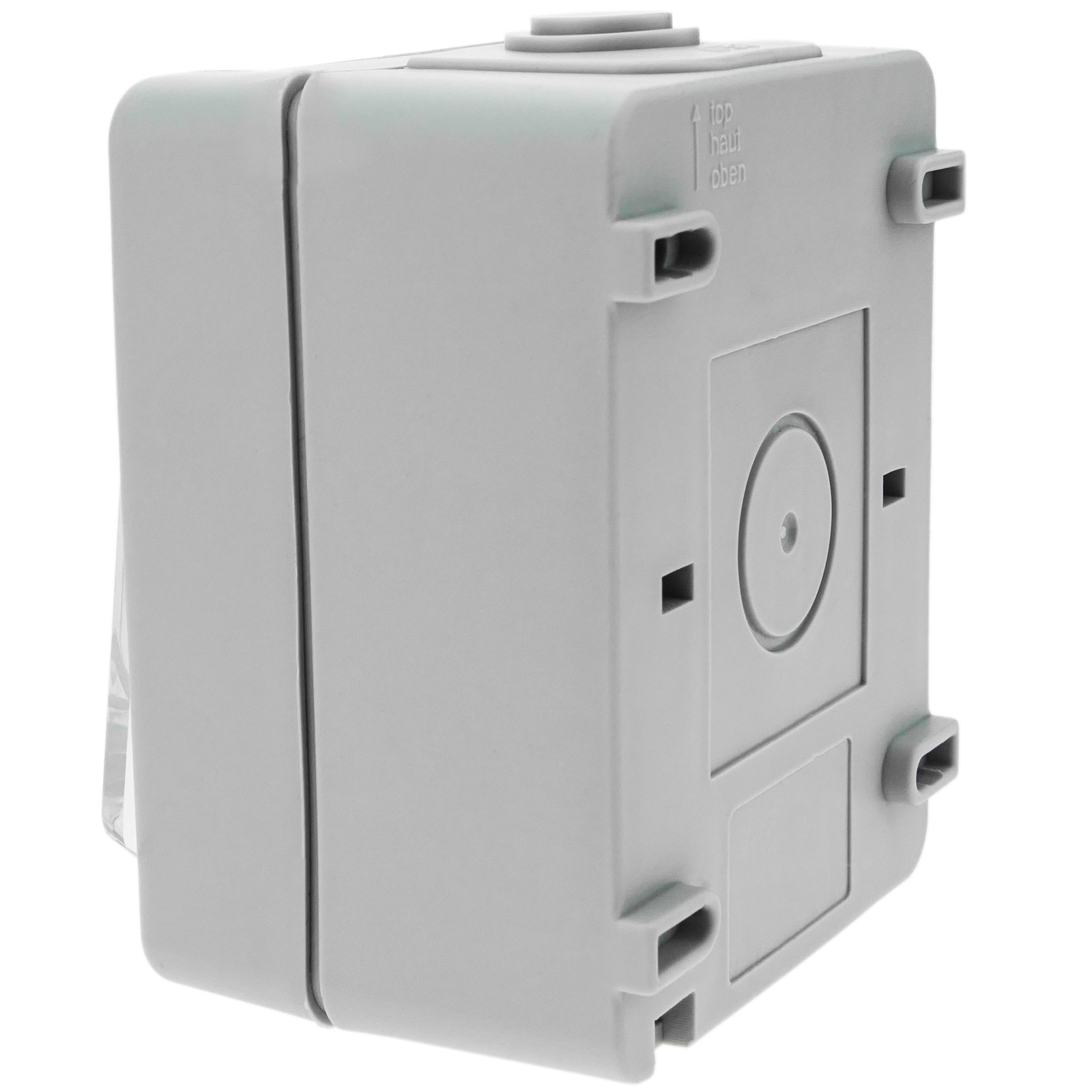 Base de superficie estanca IP54 16A 250V con 2 x interruptor conmutador y 1  x schuko - Cablematic