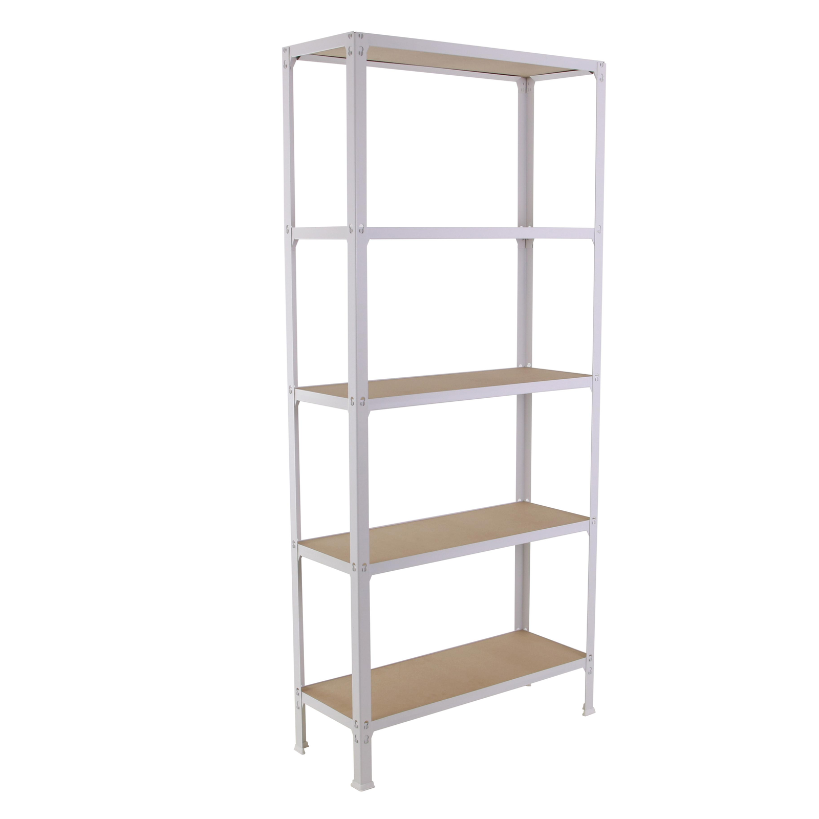 Estantería metálica para almacenaje PrimeMatik Mini Home Click de 3 baldas  de madera y tamaño total 80 x 30 x 90 cm de color blanco / mdf - Cablematic