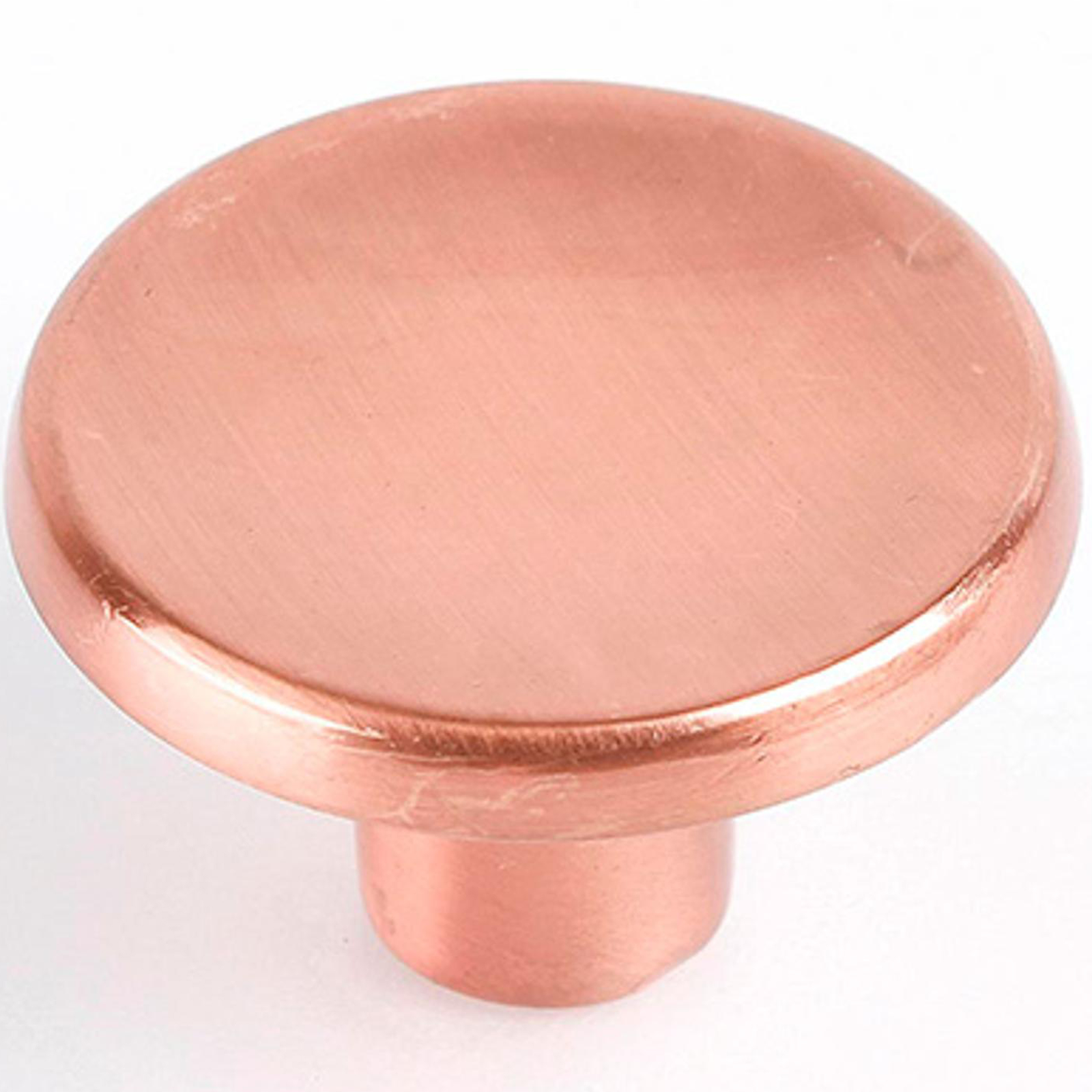 Confezione da 2 pomelli per mobili rotondi da 35x23 mm con viti in metallo  con finitura oro rosa opaco - Cablematic
