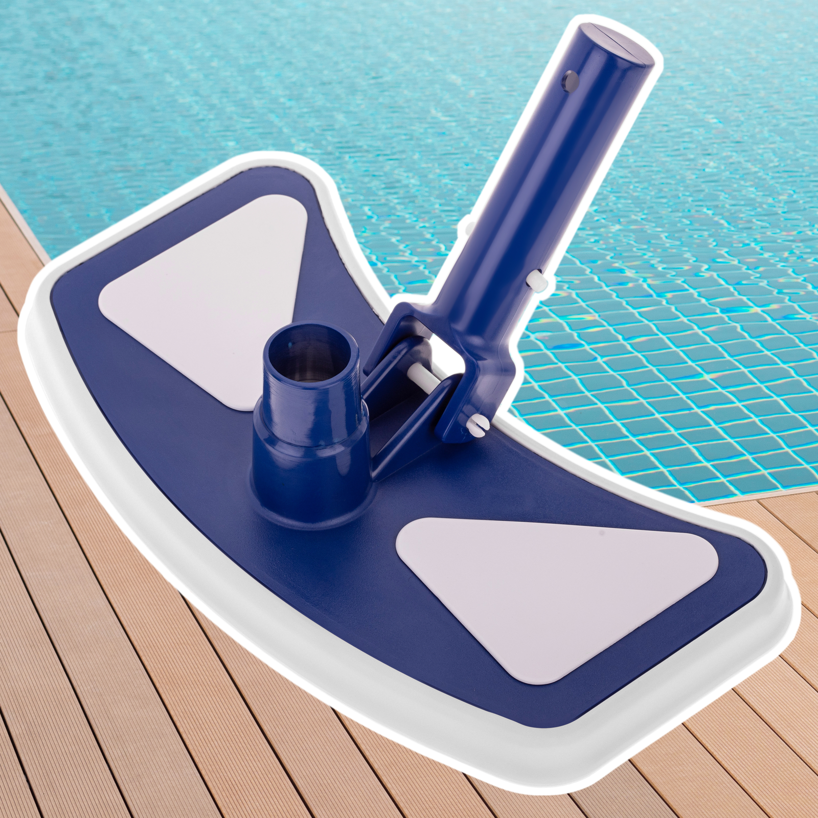 Puliscipiscina manuale con bordi ovali in polipropilene per piscine da 28  cm - Cablematic