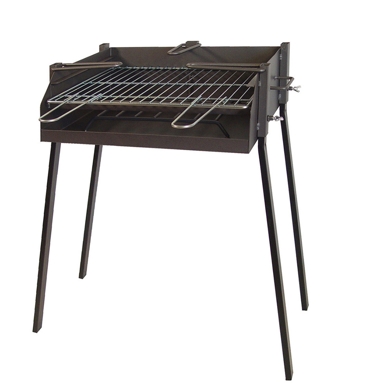 Barbecue a carbonella rettangolare 50x75 cm con gambe Griglia per barbecue  con supporto per paella per giardino e campeggio - Cablematic