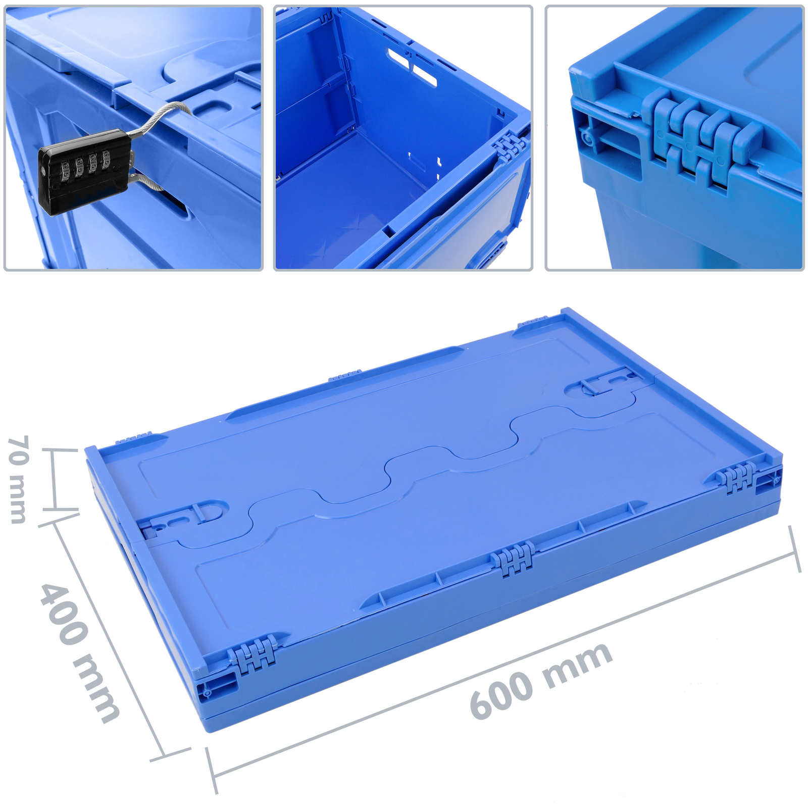 40 unidades Cajas – Azul – Tamaño 3  145 x 248 x 127 mm  – Apilable/Visión estante de caja/caja/caja de almacenamiento 