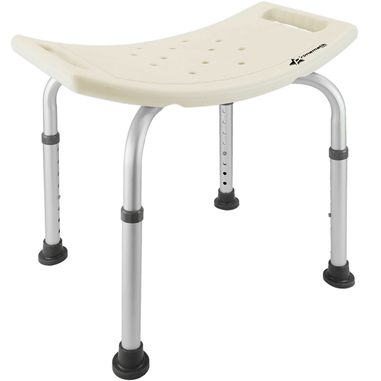 Randaco Sgabello da doccia, Sgabello da bagno, Sedile da doccia regolabile  in altezza Sgabello da doccia ergonomico piedini antiscivolo max. 136 Kg  alluminio HDPE bianco