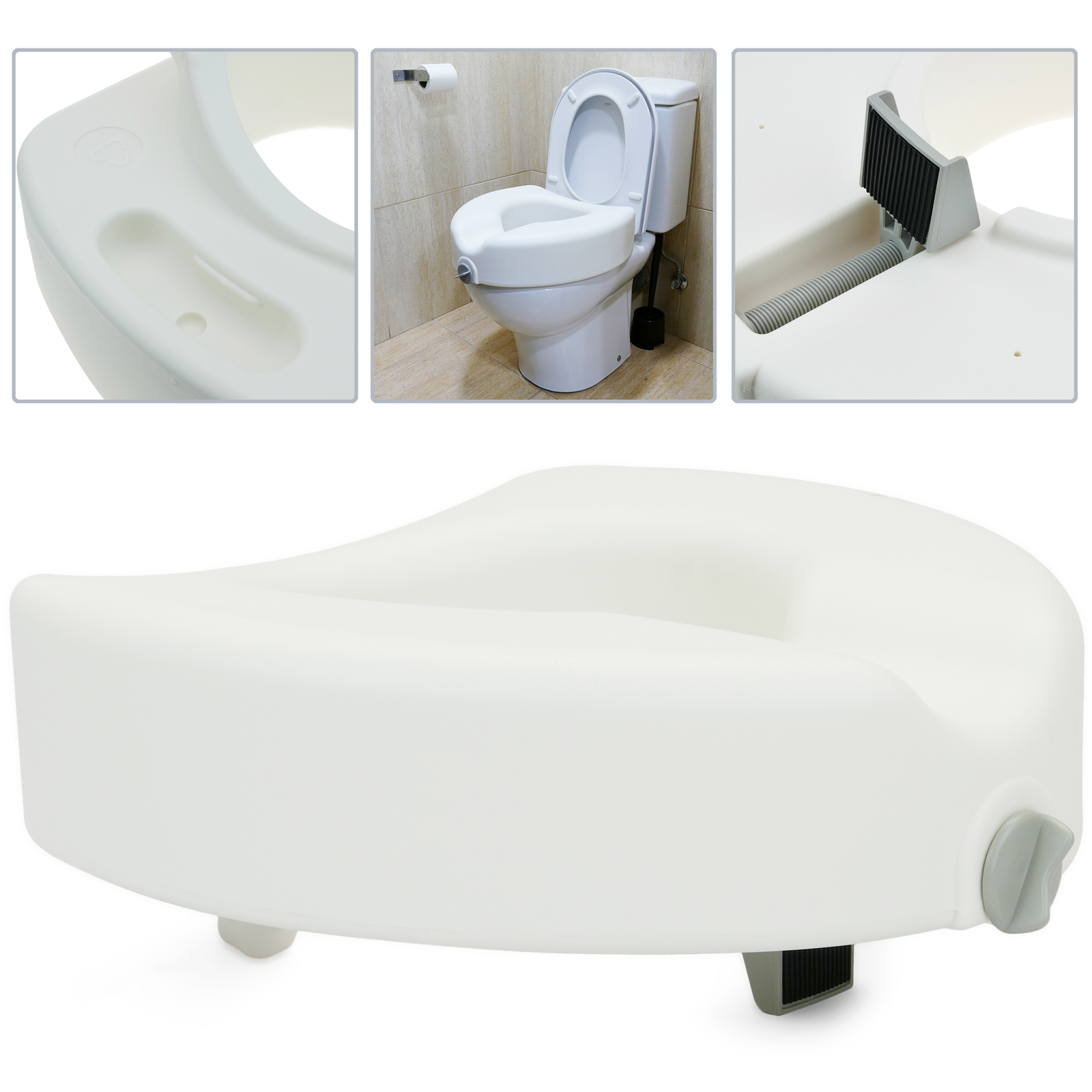 Silla de Inodoro para Ancianos - Silla de Ducha para baño Asiento de  Inodoro Plegable Rieles del Marco de Seguridad Silla WC Inodoro Taburete  con Tapa para Personas Mayores, discapacitados : 