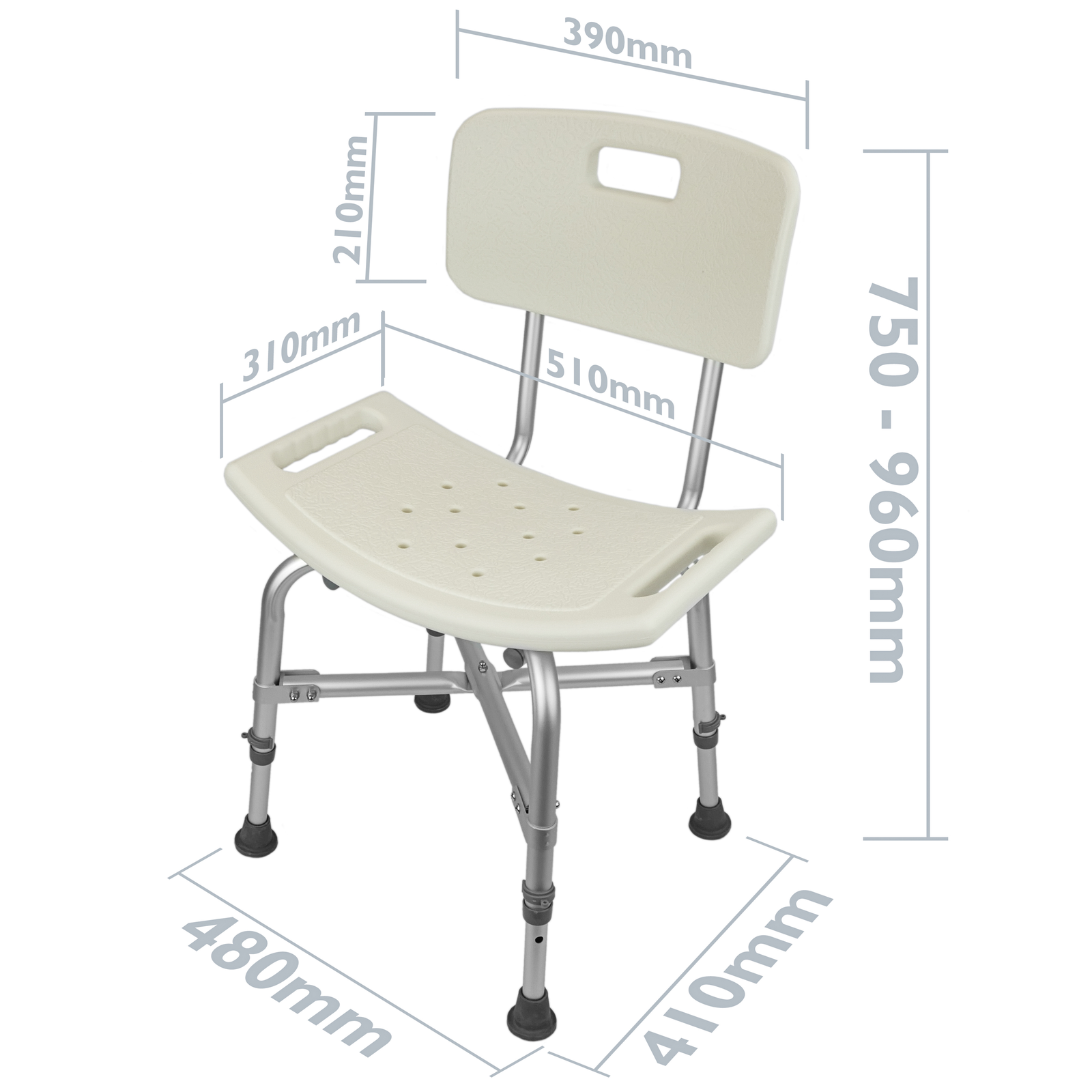 Suspended bath seat anti-slip for elderly - Cablematic