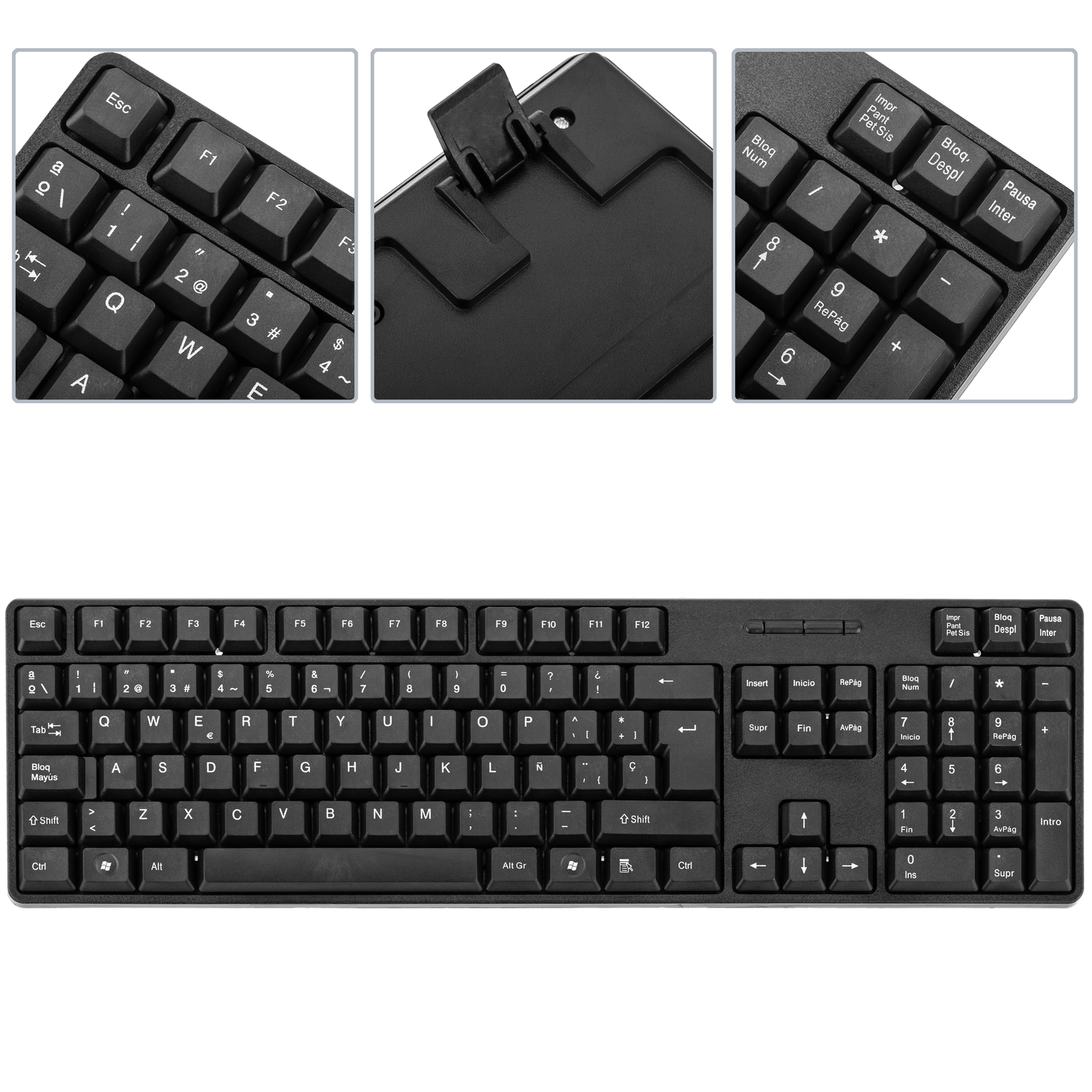 Teclado flexible USB de 109 teclas y negro - Cablematic