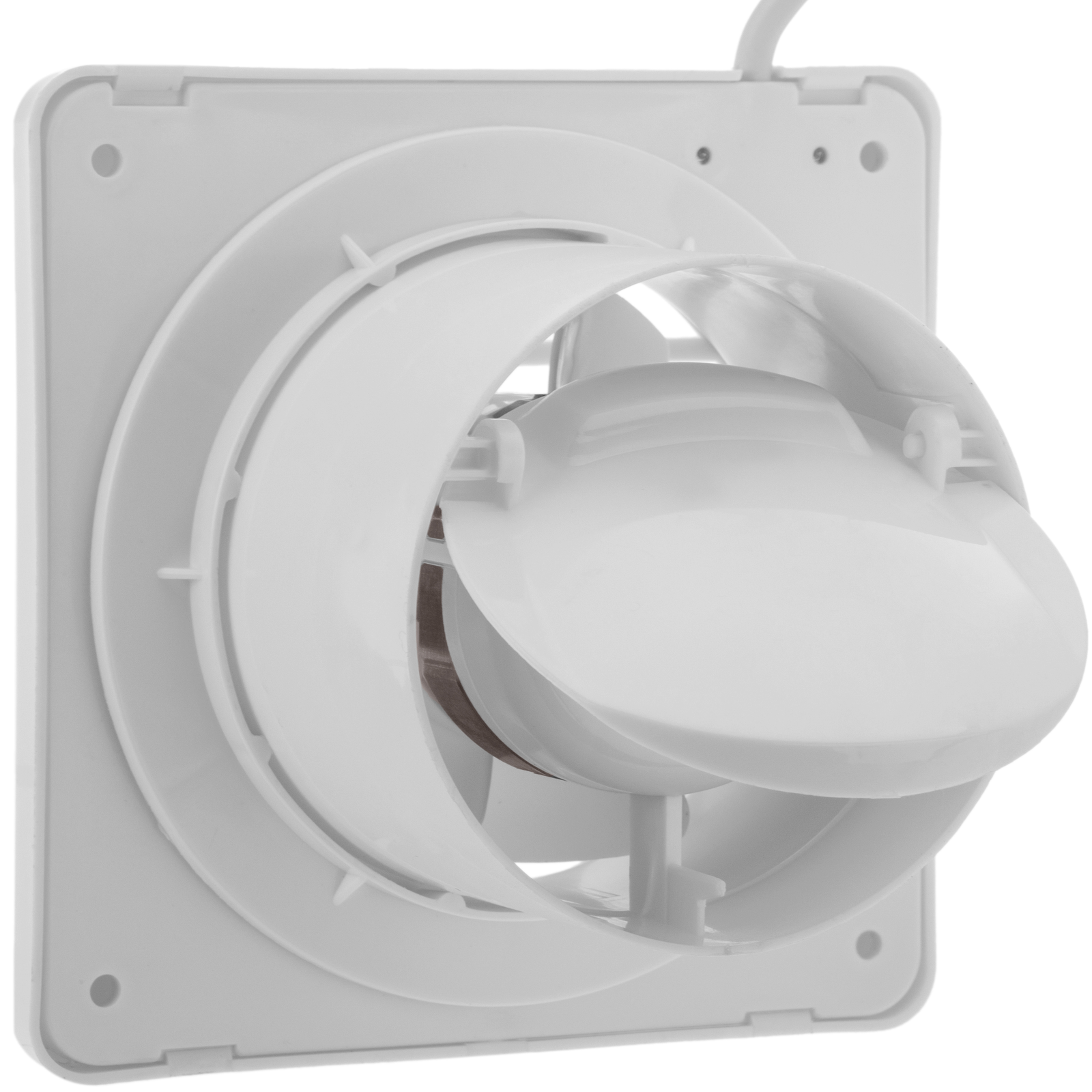 Ventilador de escape, Extractor de aire 224x224 mm, con rejilla y válvula  antirretorno con salida a 90 grados extraplano - Cablematic