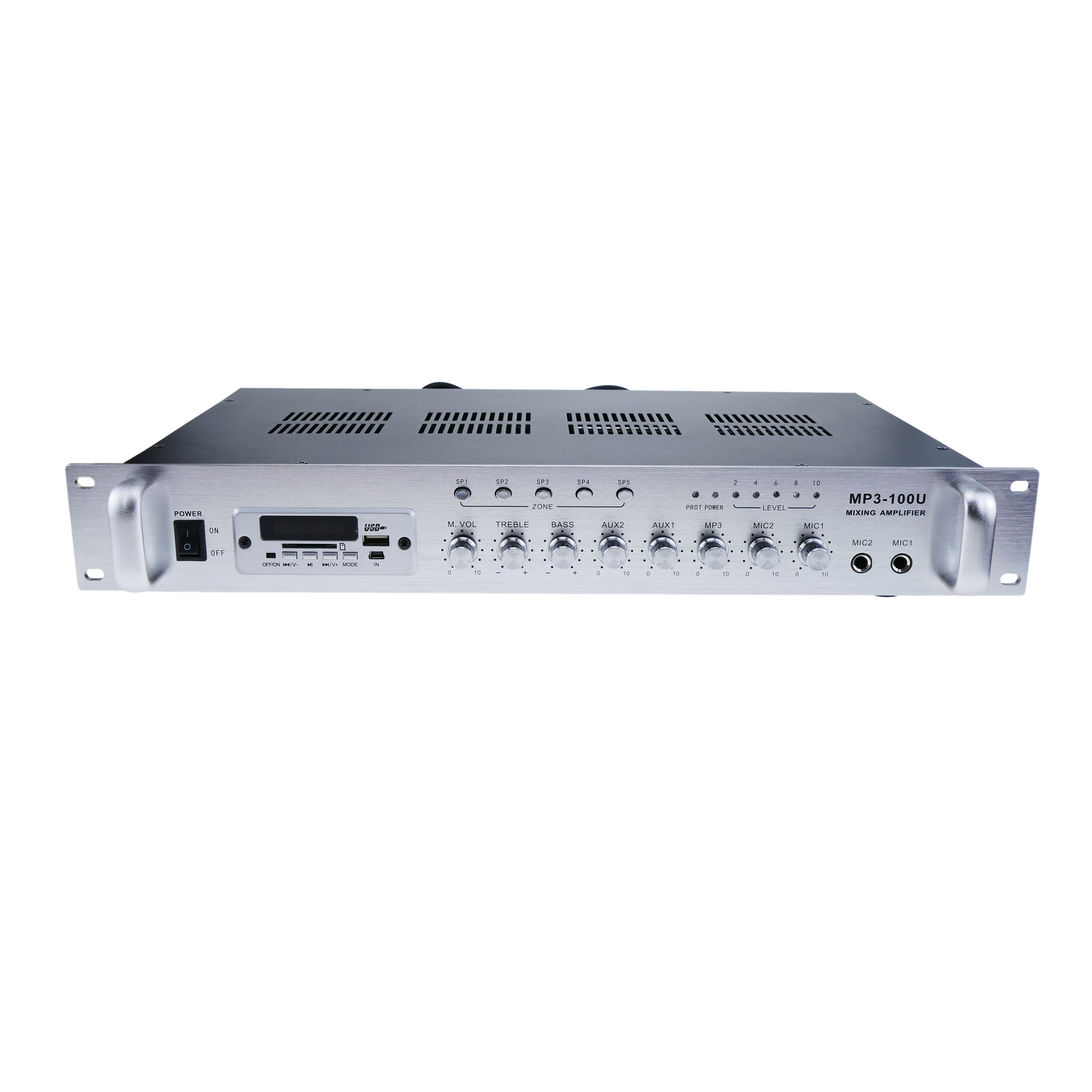 Amplificateur de son Professional 100W 110V 5 zones avec FM MP3 AUX MIC  rack - Cablematic