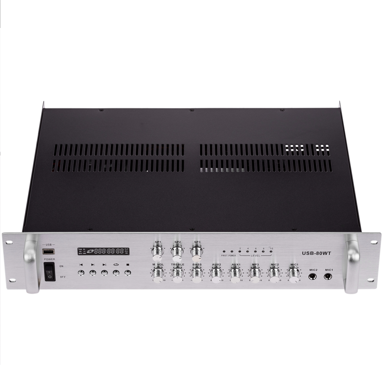 Amplificateur de son Professional 240W 110V 4 zones avec MP3 AUX MIC rack -  Cablematic