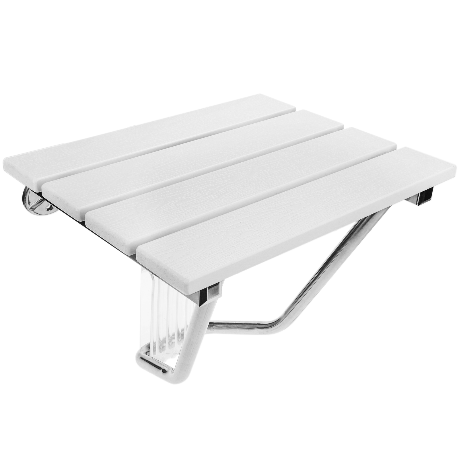 Asiento de ducha abatible. Silla plegable para ancianos de plástico y  aluminio plateado 350x348mm - Cablematic