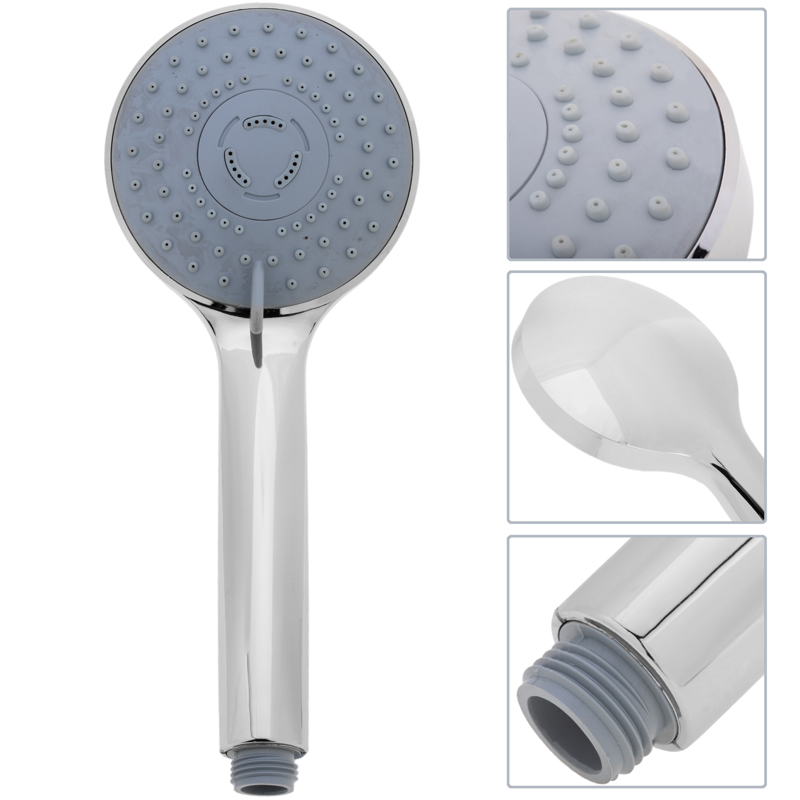 Pommeau de douche ronde fixe pour colonne de douche chromée avec système  anticalcaire, économie d'eau et 1 fonction - Cablematic