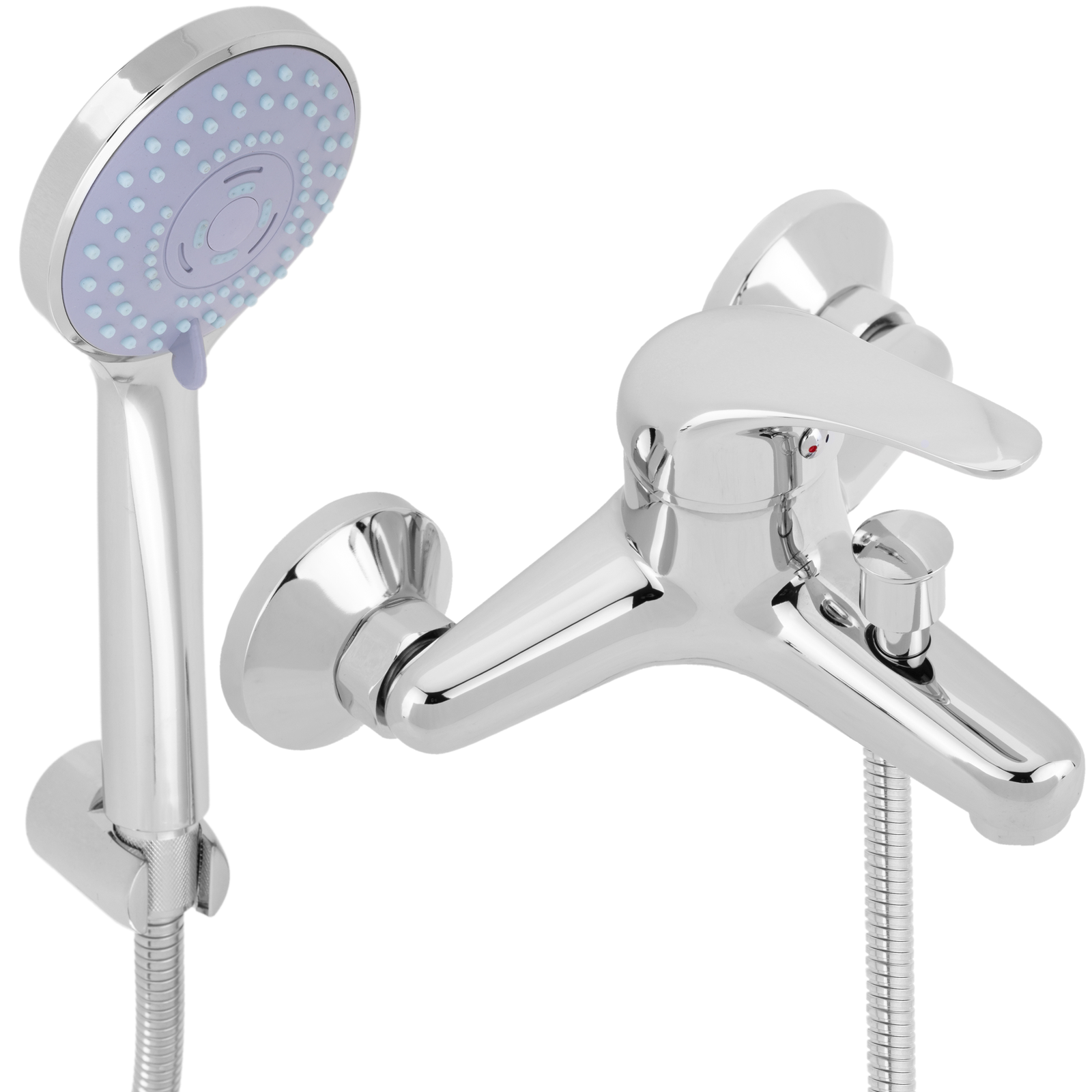 Water Saving Chrome Horizontal Single Handle Shower Faucet Kit with Shower  Head, Bracket and Hose - Cablematic