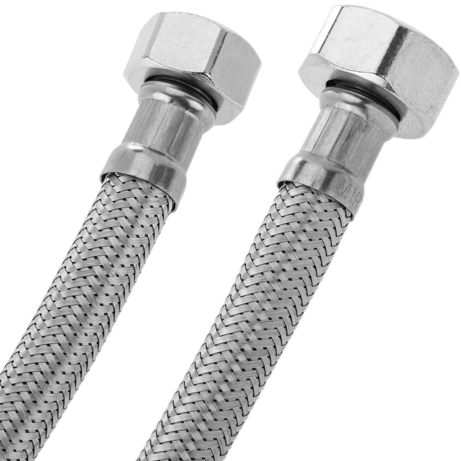 Tuyau de robinet flexible en acier inoxydable de 0,9 m, écrou en laiton IPS  1/2 x raccord femelle 3/8 pour robinets d'évier pour cuisine et salle de  bain, lot de 2 