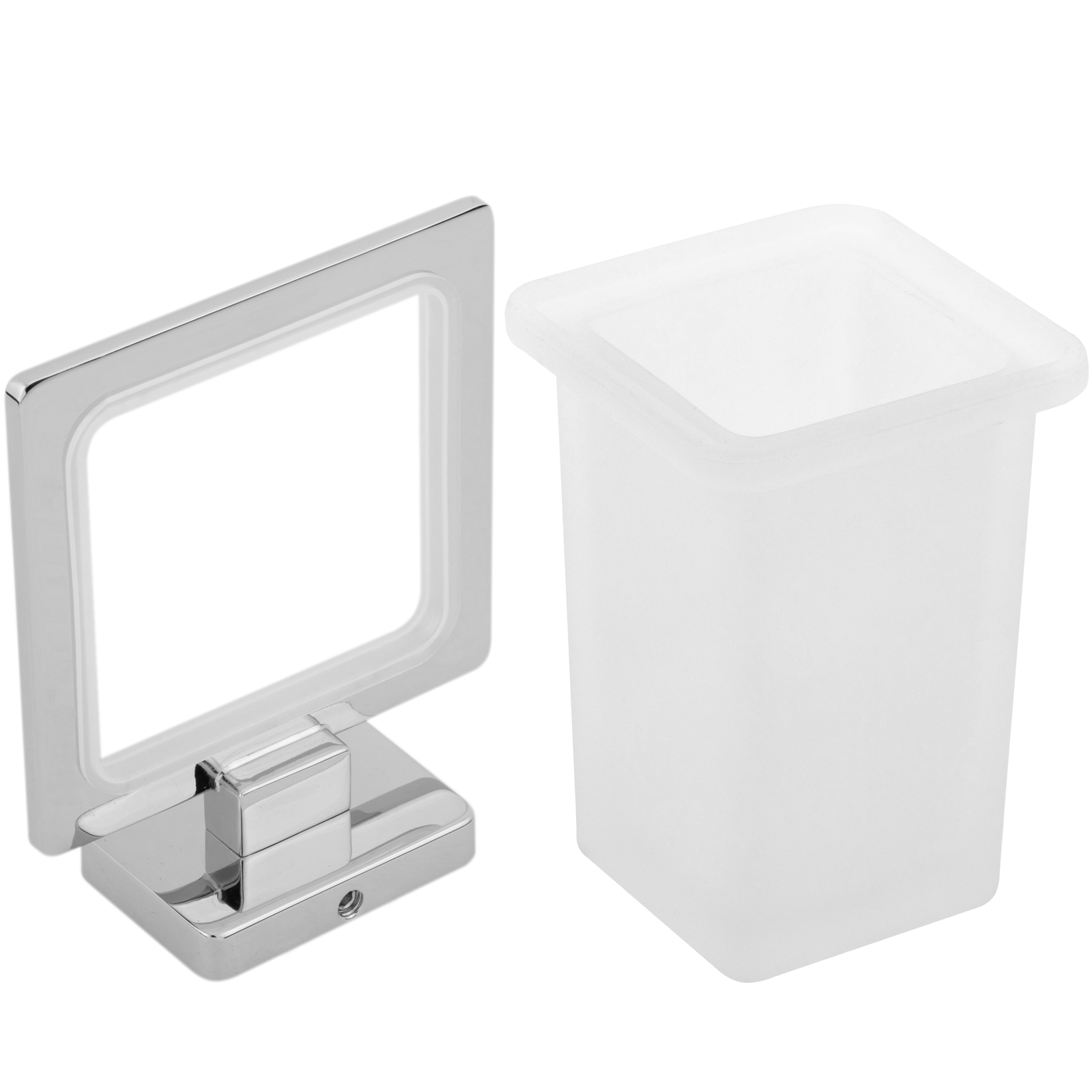 Vaso 68mm diámetro porta cepillo de dientes con soporte porta vaso de pared  modelo Renne