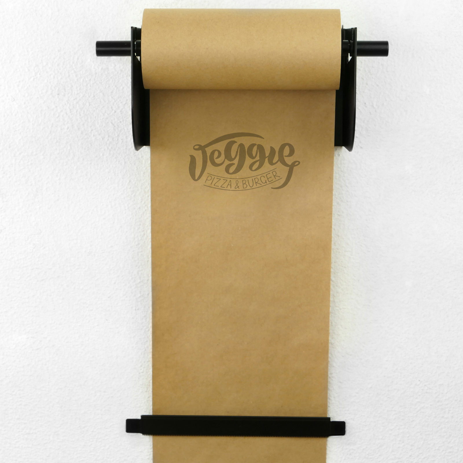 Wall-mounted toilet roll holder with a 45 cm paper reel. Packaging