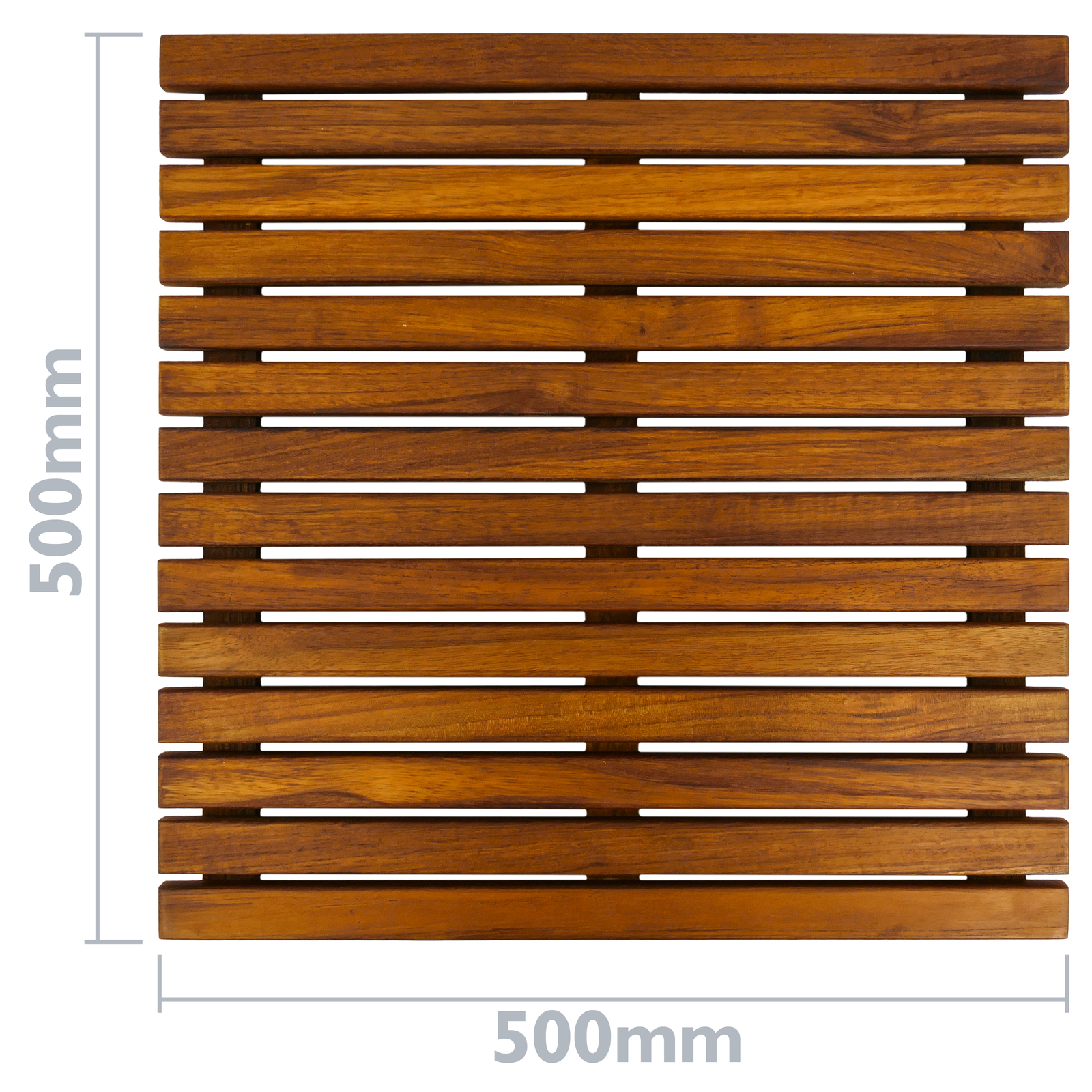 Tarima ideal para ducha y baño de diseño rectangular de 60 x 45 cm de madera  teca certificada - Hydrabazaar