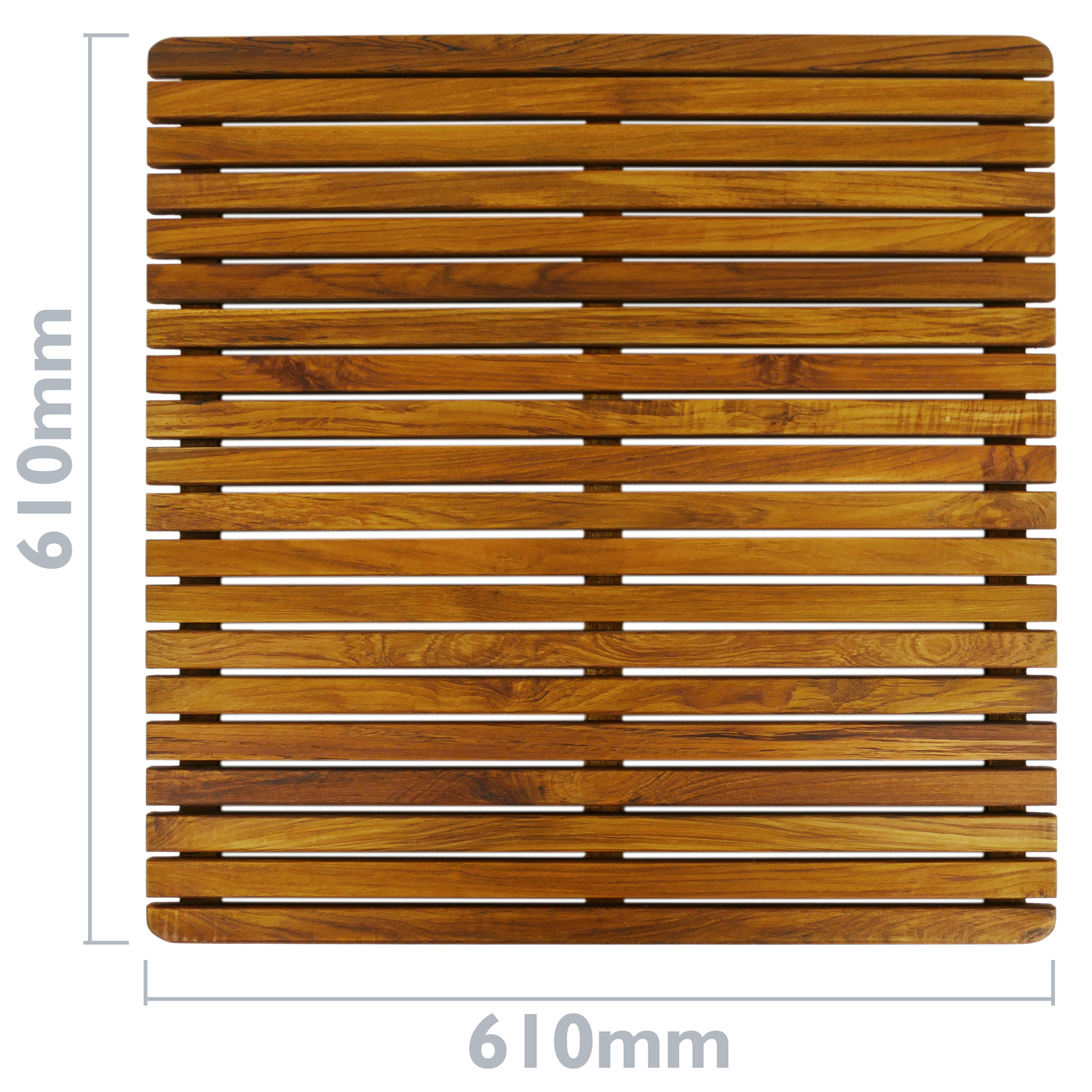 Tarima para ducha y baño cuadrada 76 x 76 cm de madera de teca certificada  - Domotica y Seguridad