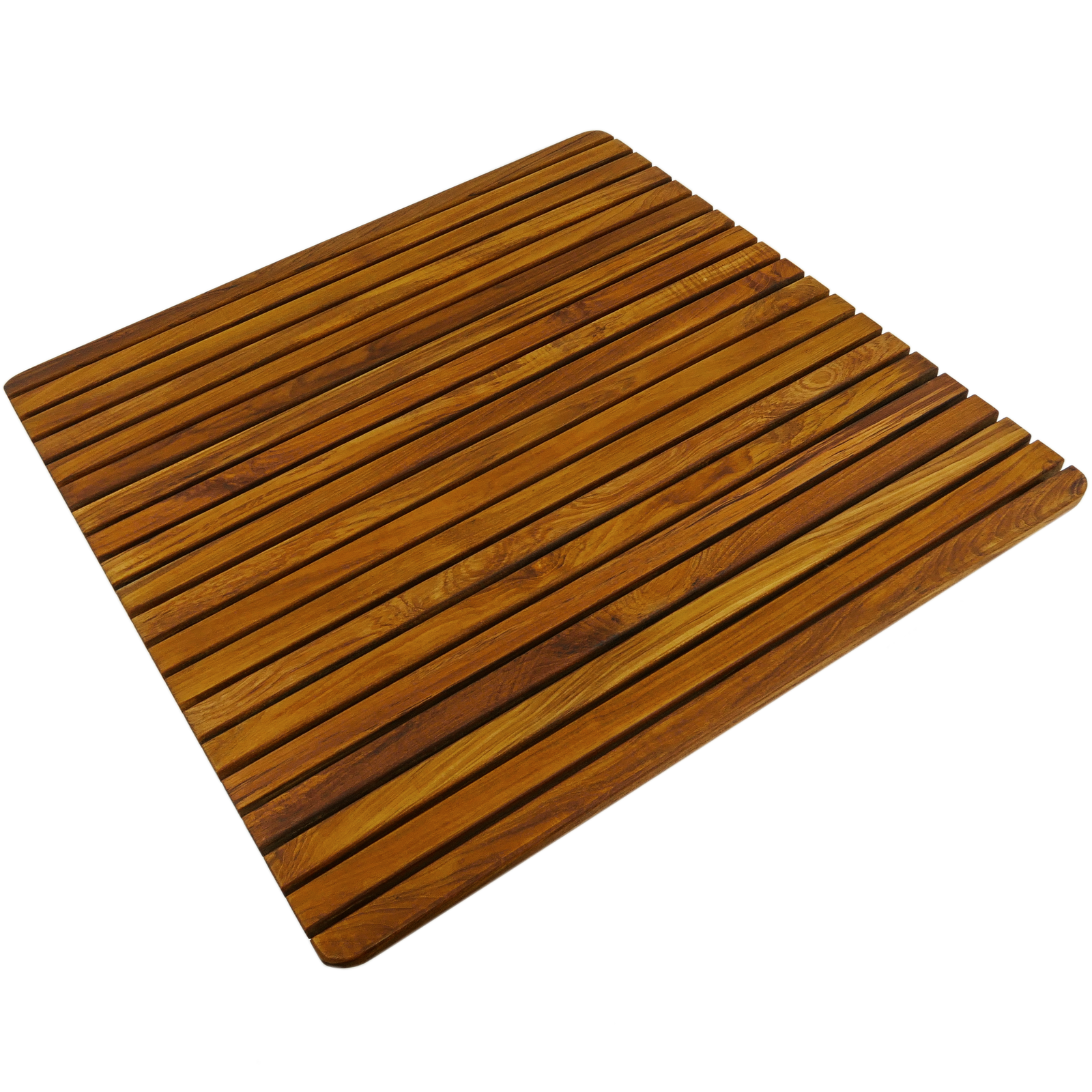  Shower Platform for Camping, Teak Bath Mats for Bathroom Floor  Shower Stall Corner, Elevated Square Sector Diamond Slatted Foot Mats/Pad  (A 45x45x4.3cm) : Home & Kitchen