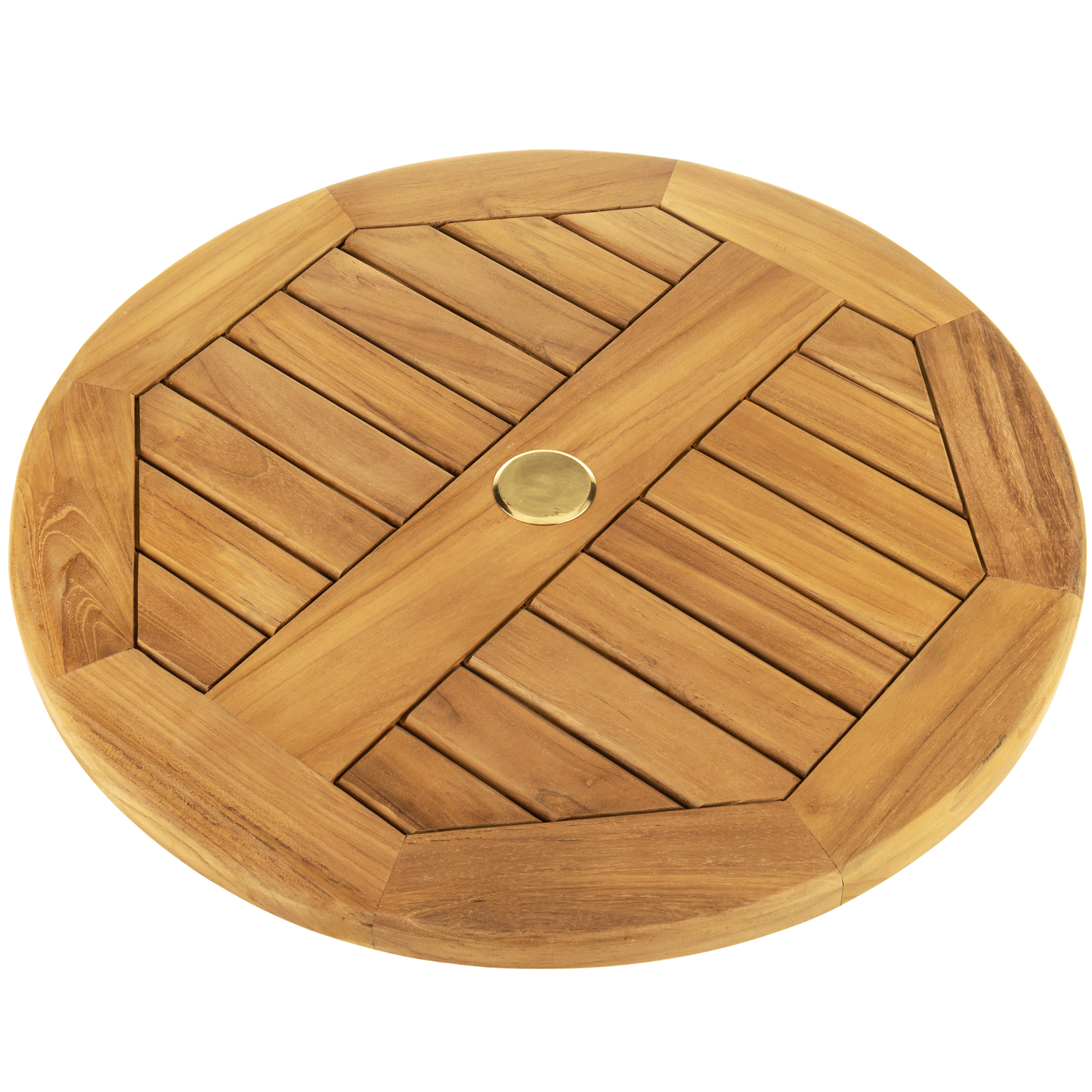 Rotating base swivel 60cm for outdoor garden table. Rotation platform  Certified Teak - Cablematic