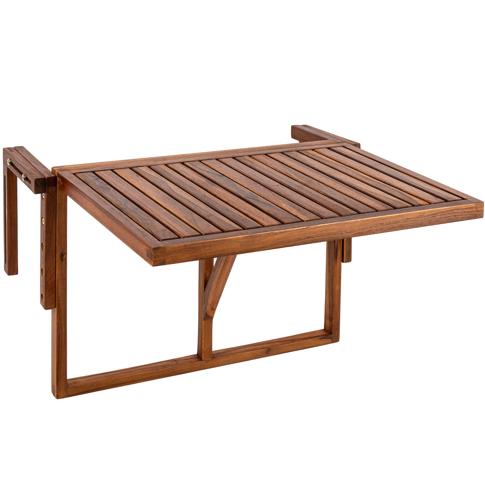 Folding table 60 x 40 cm in certified teak wood for outdoor balcony  Cablematic