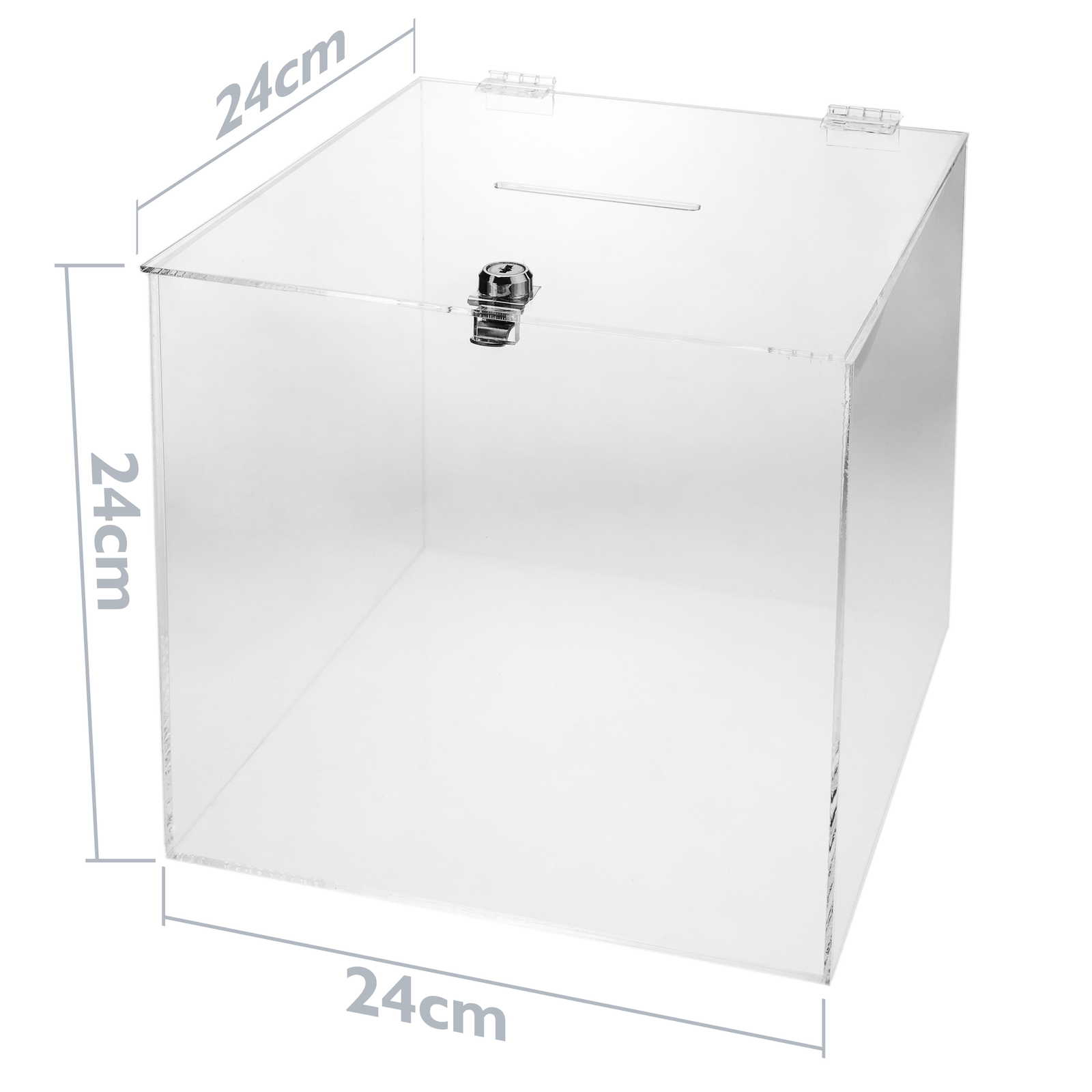 Urna de metacrilato transparente con llave de seguridad PrimeMatik