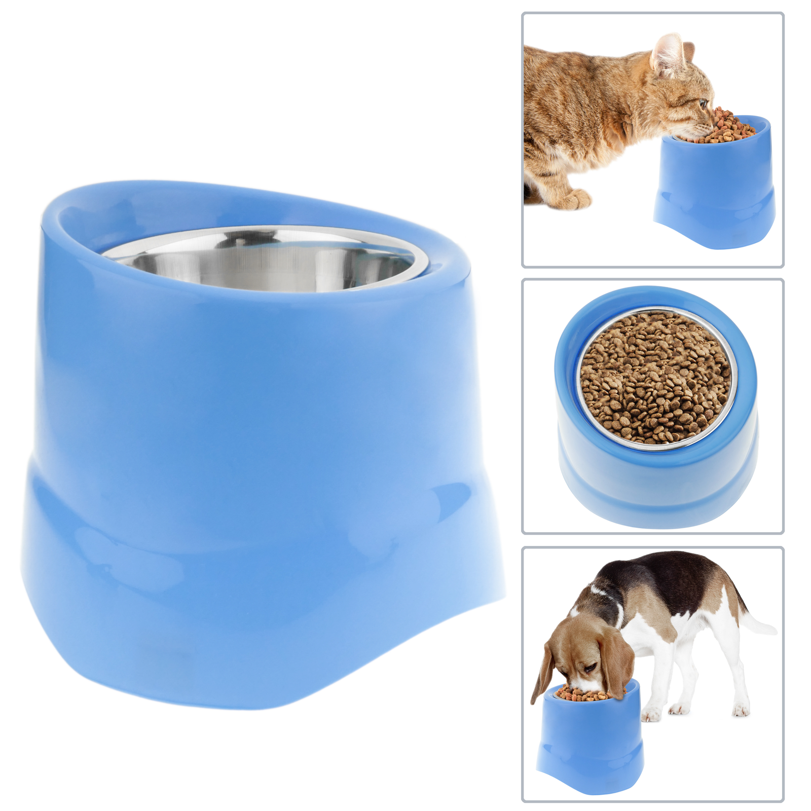 Ciotola Piatto soprelevato per cani e gatti 14 cm - Cablematic