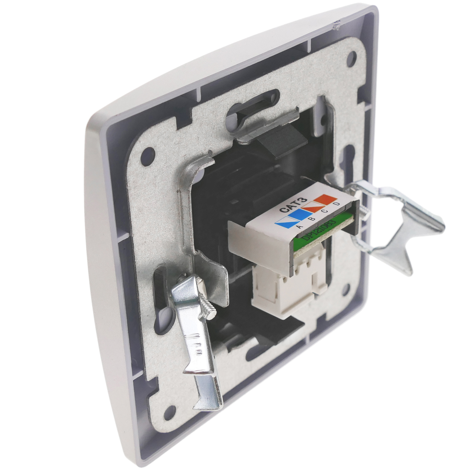 Presa ethernet RJ45 da incasso con salvaparete 80x80mm serie Lille bianco -  Cablematic