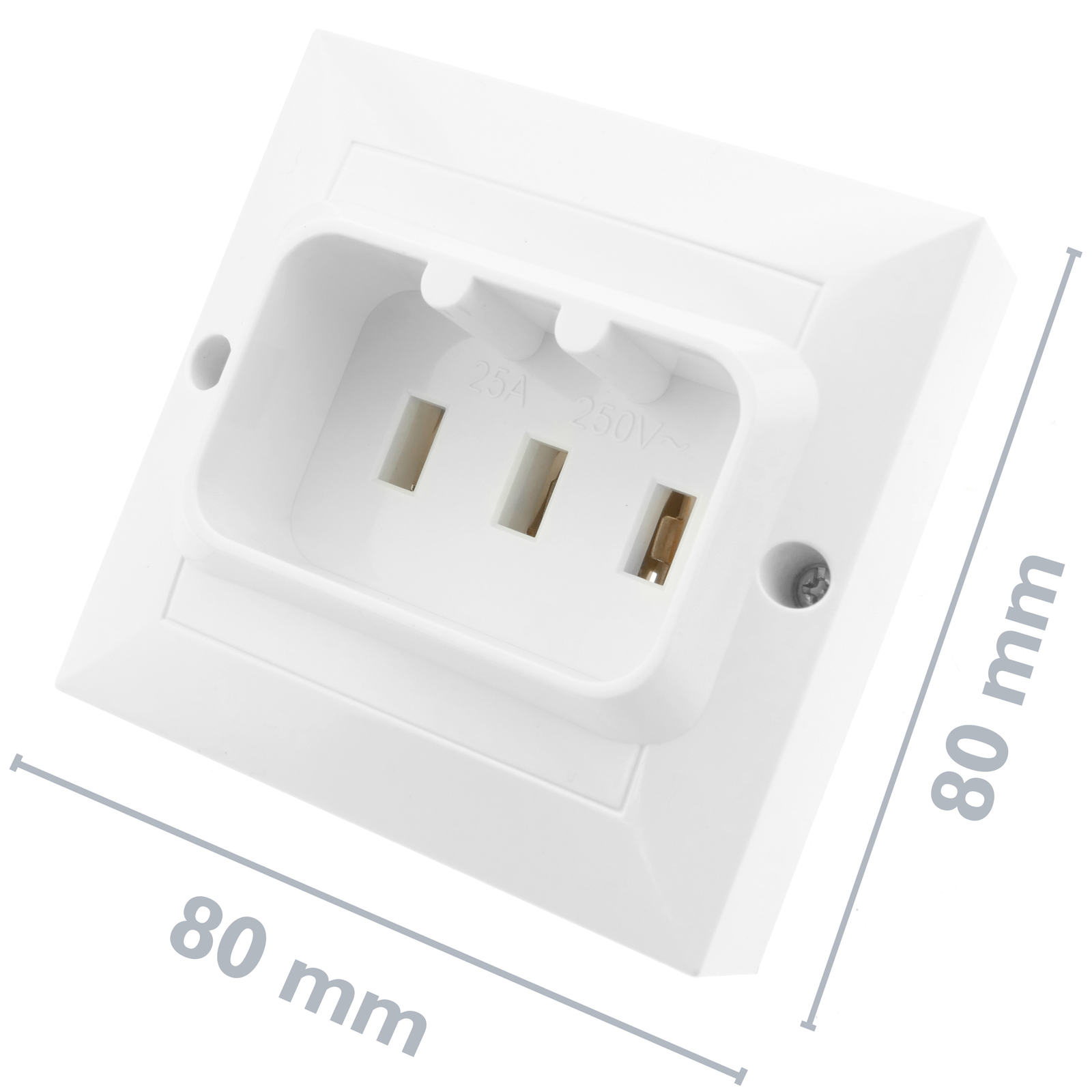 Bloque de enchufes empotrados 3 enchufes 2 USB Diámetro 80 mm