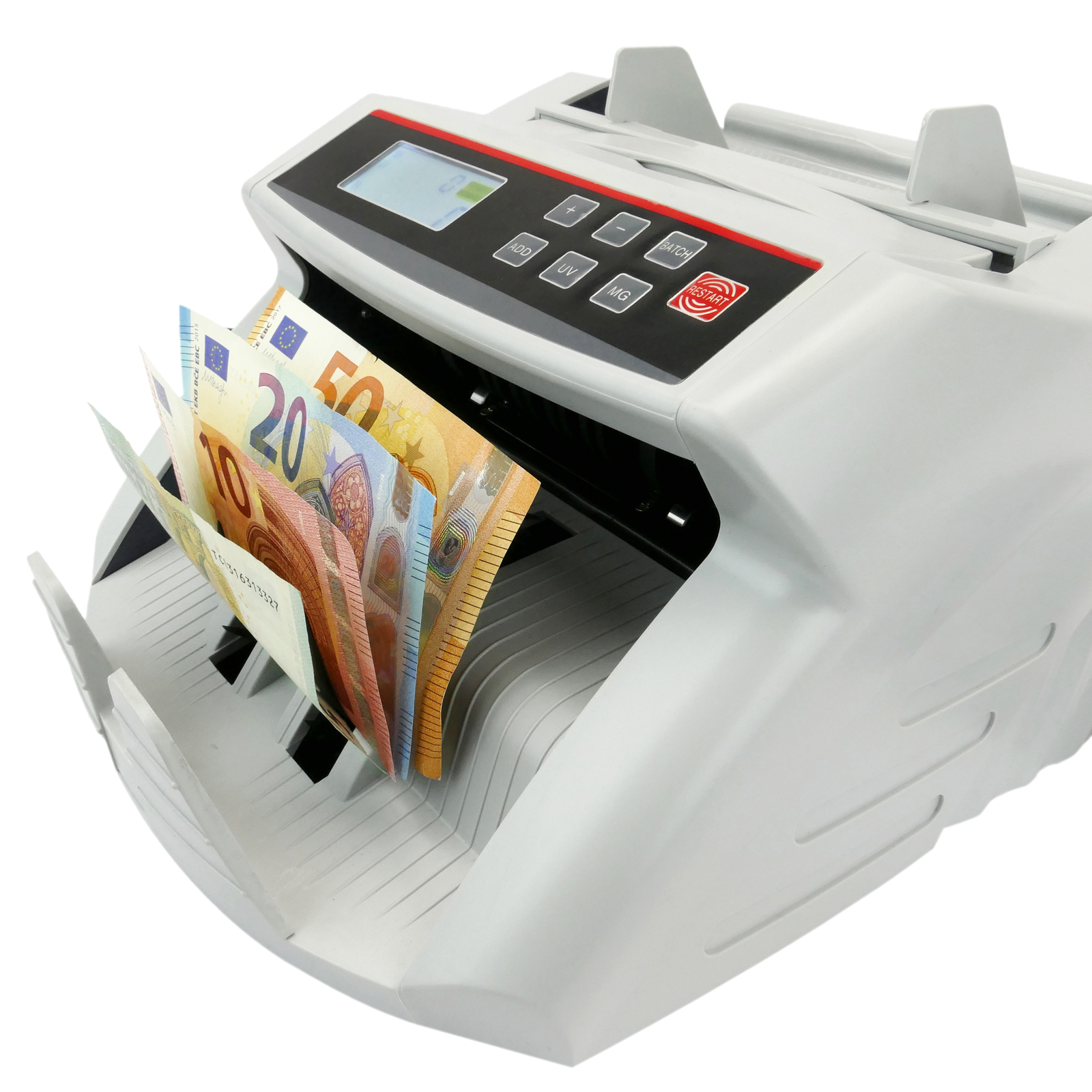 Scanner portable compact et léger Detecteur Faux Billet & Compteuse de Billets 2-en-1 Faux Dollars Faux Billets Livre Sterling Detecteur Faux Billet UV/MG/IR pour Faux Billets Euros