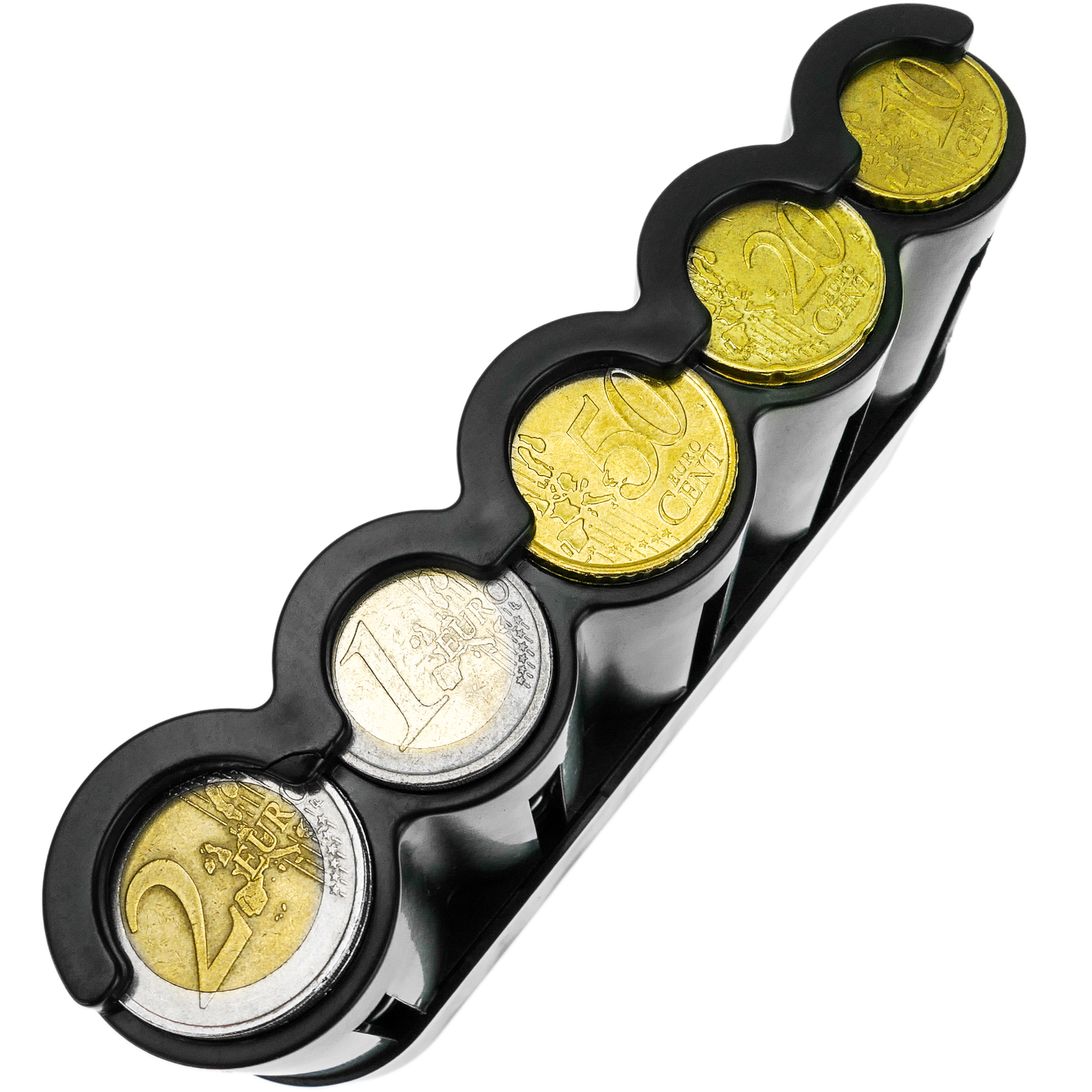 Portamonedas con clasificador de 5 monedas de euro - Cablematic