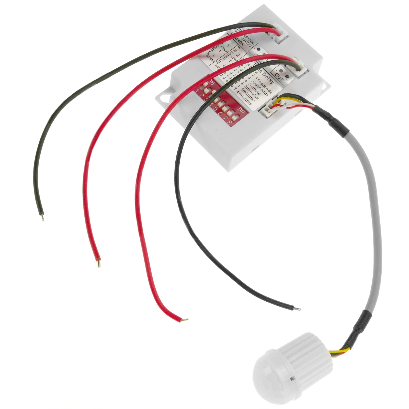 LED Adecuado Interior Montaje en Pared Sensor de Infrarrojos Sebson® 2X Mini Detector de Movimiento empotrable Alcance 6m/360° programable 