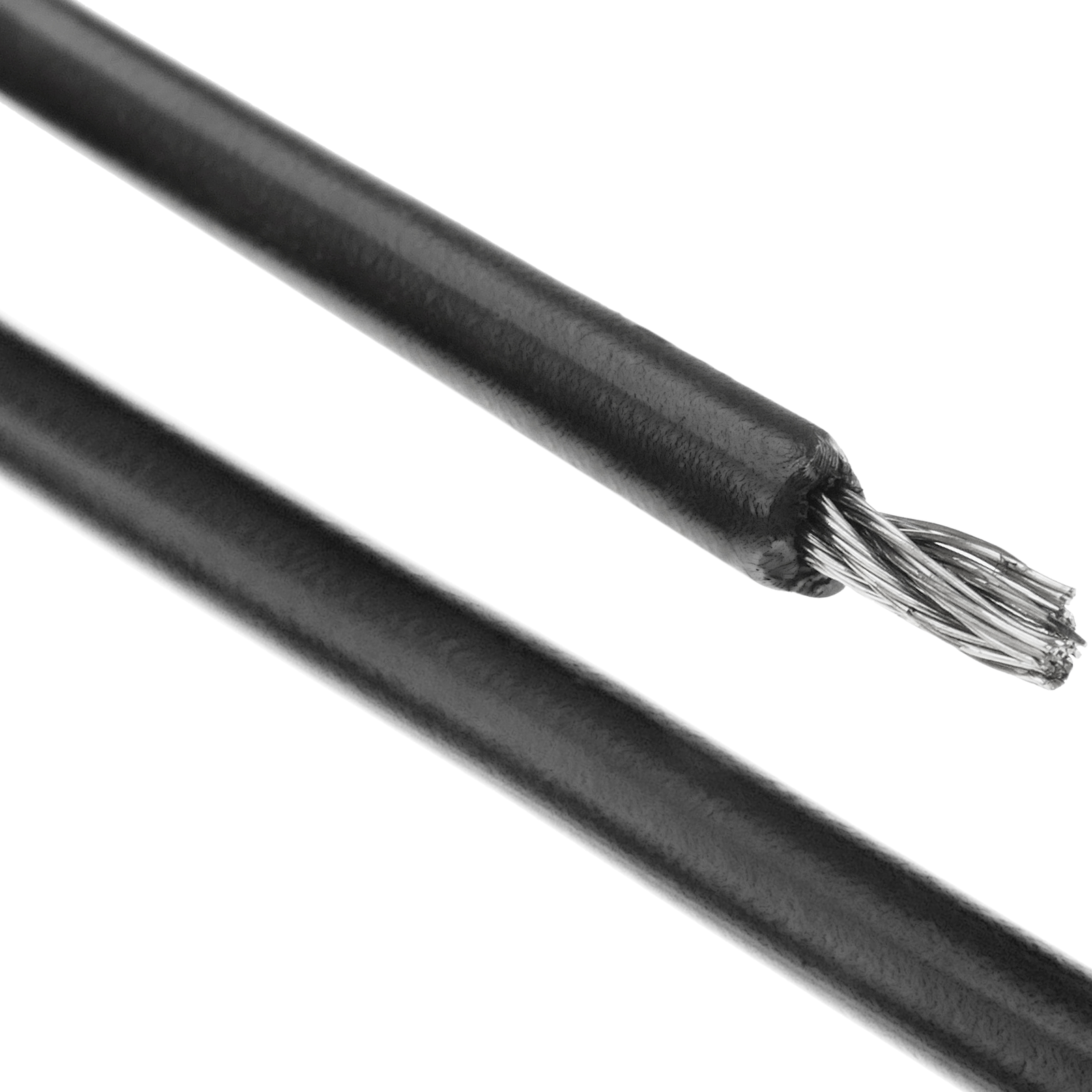 Câble en acier inoxydable 7x7 de 6 mm. Bobine de 10 m. PVC noir - Cablematic